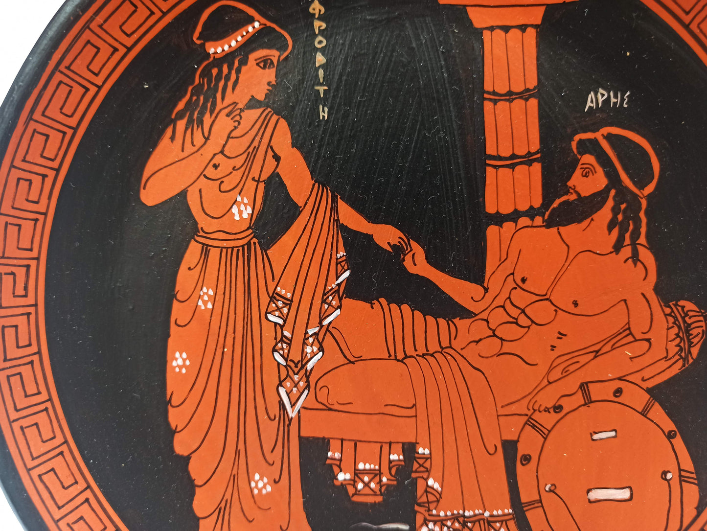 Aphrodite Venus - Greek Roman Goddess Of Love, Beauty, Fertility - Ares Mars - Greek Roman God of War and Courage - Ceramic plate