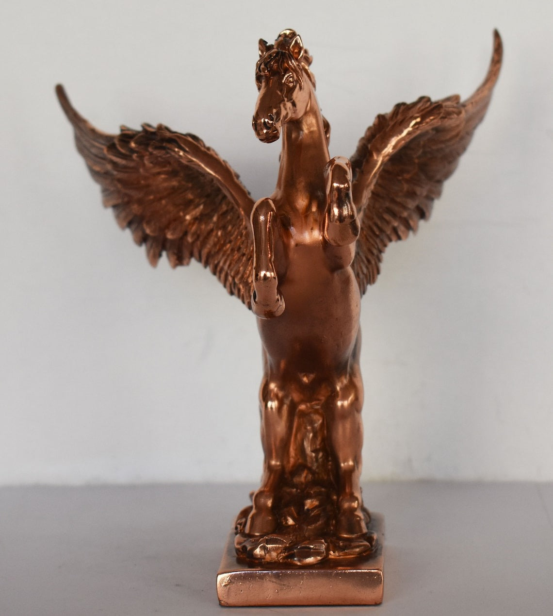 Pegasus - Mythical Immortal Winged Divine Horse - Bellerophon defeats Chimera - Constellation - Copper Plated Alabaster