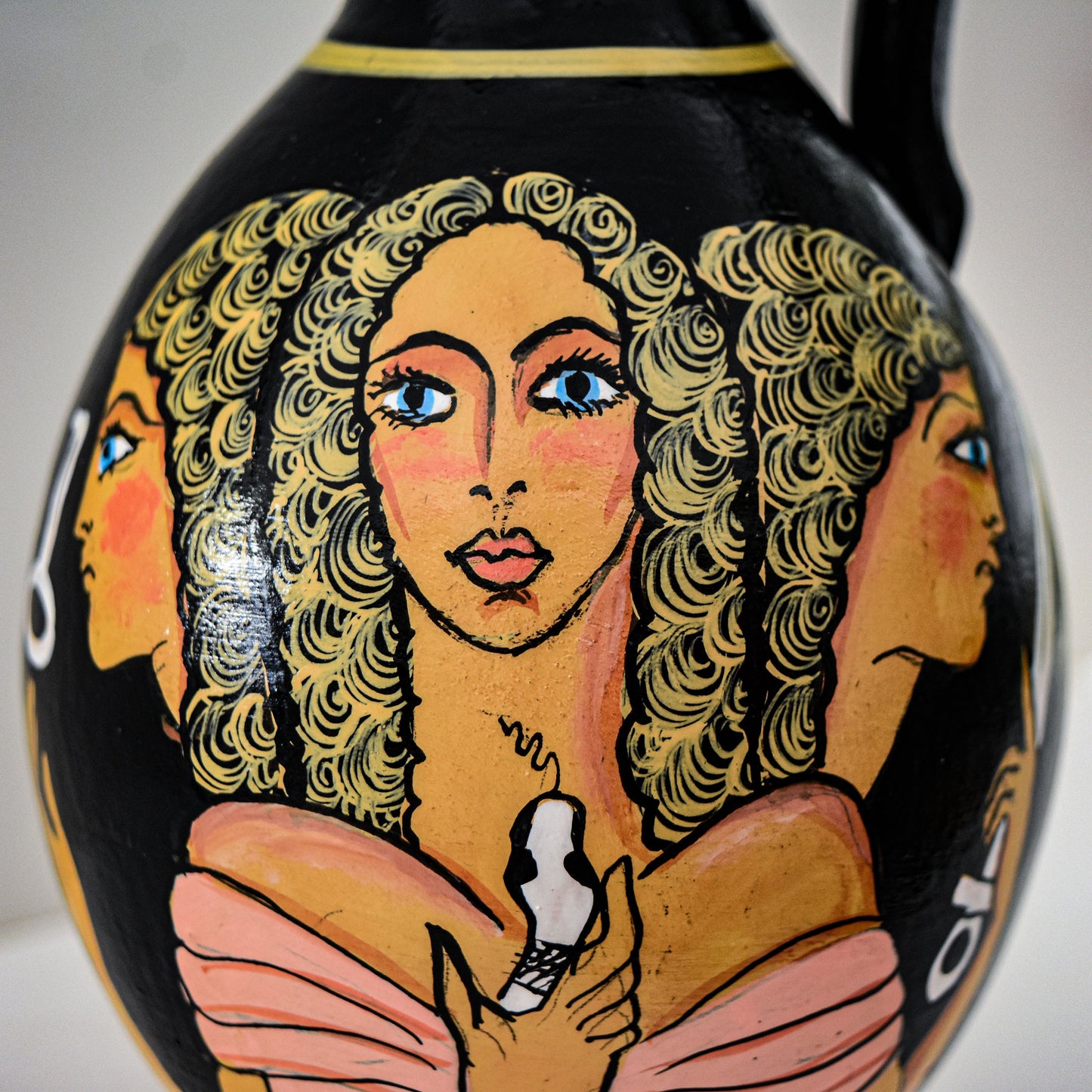 Goddess Hecate Hekate - Crossroads, Night, Magic, Witchcraft, Herbs and poisonous Plants, Ghosts, Necromancy, Sorcery - Ceramic Vase