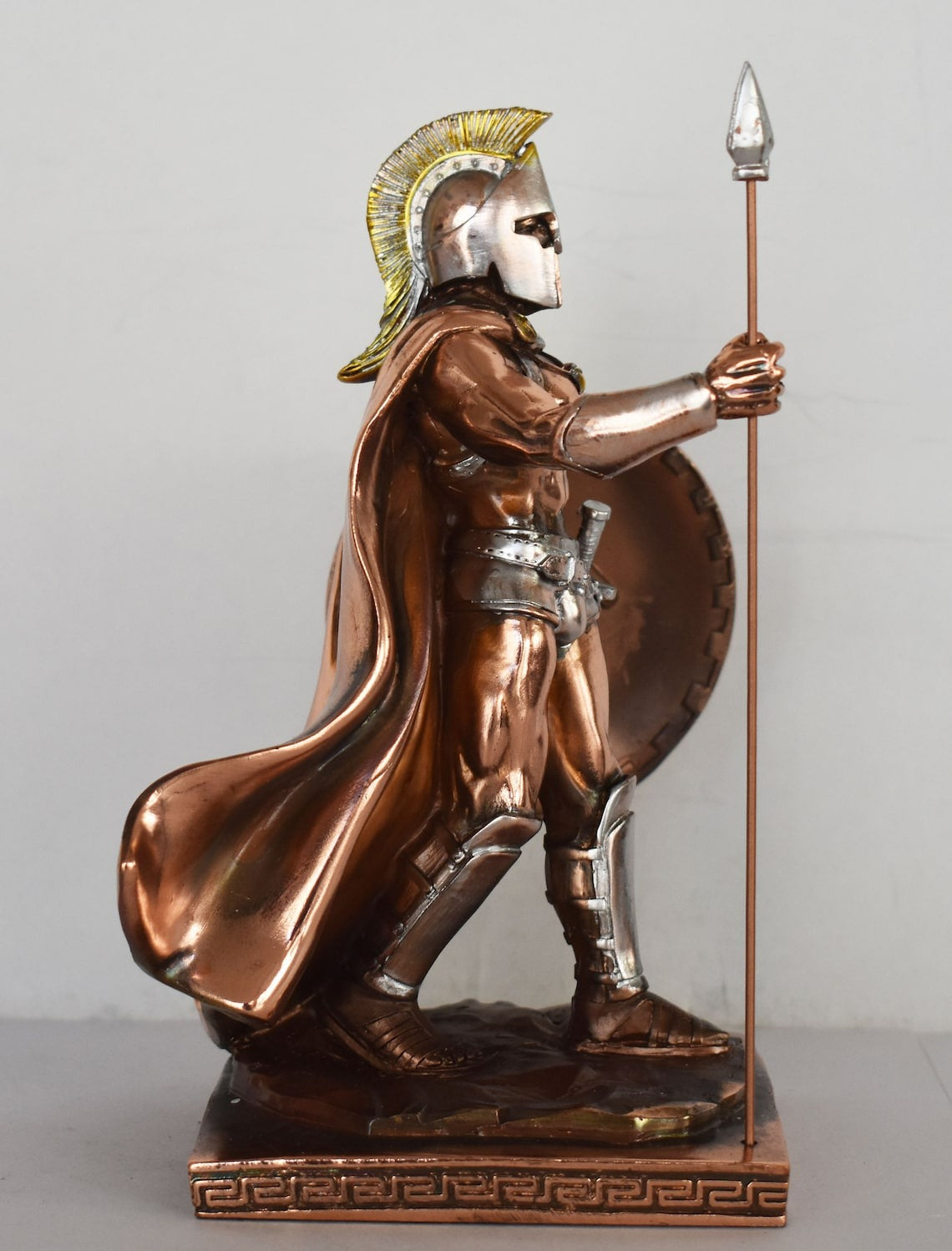 Leonidas - Spartan King - Leader of 300 - Battle of Thermopylae - 480 BC - Molon Labe, Come and Take Them - Copper Plated Alabaster