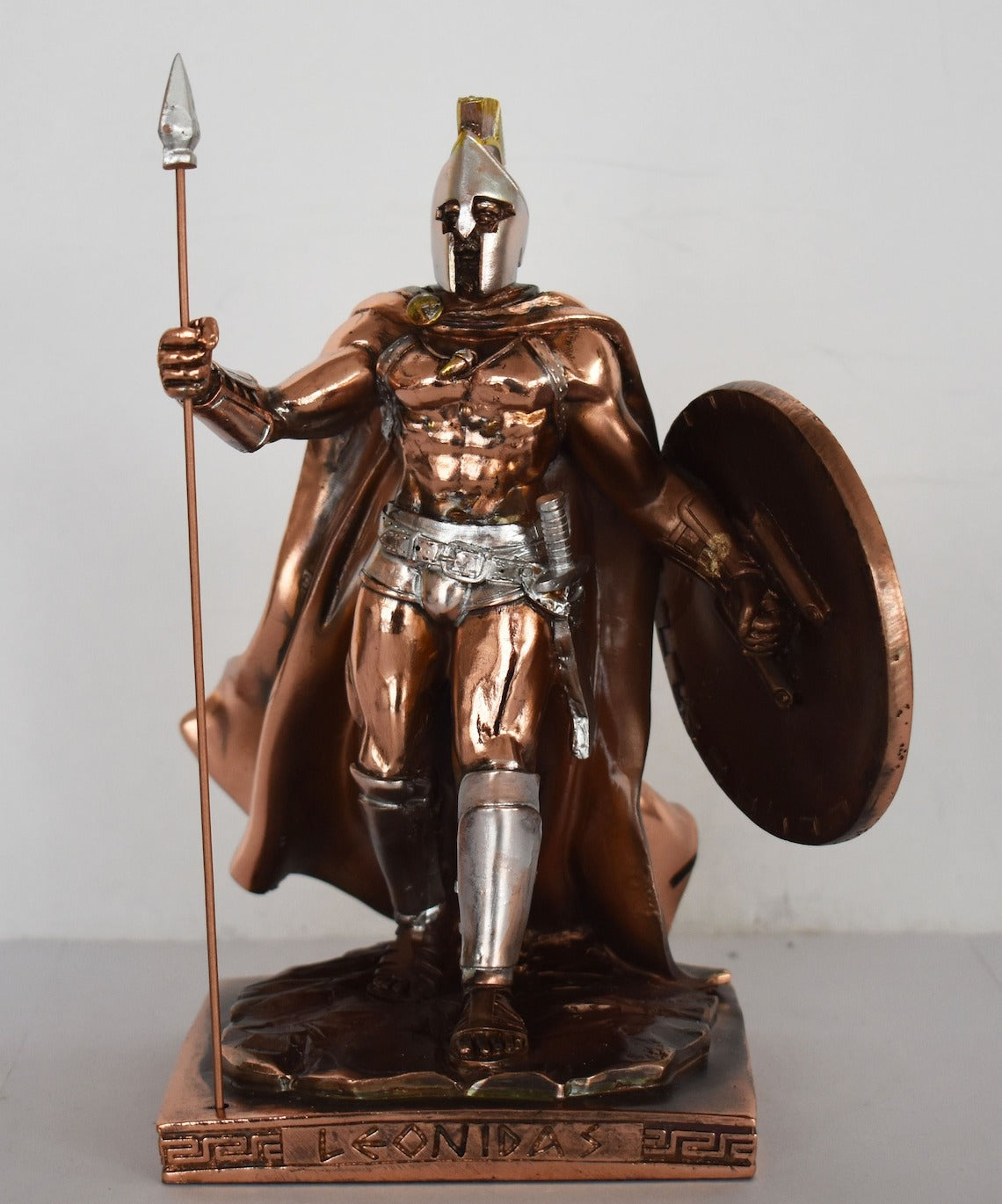 Leonidas - Spartan King - Leader of 300 - Battle of Thermopylae - 480 BC - Molon Labe, Come and Take Them - Copper Plated Alabaster