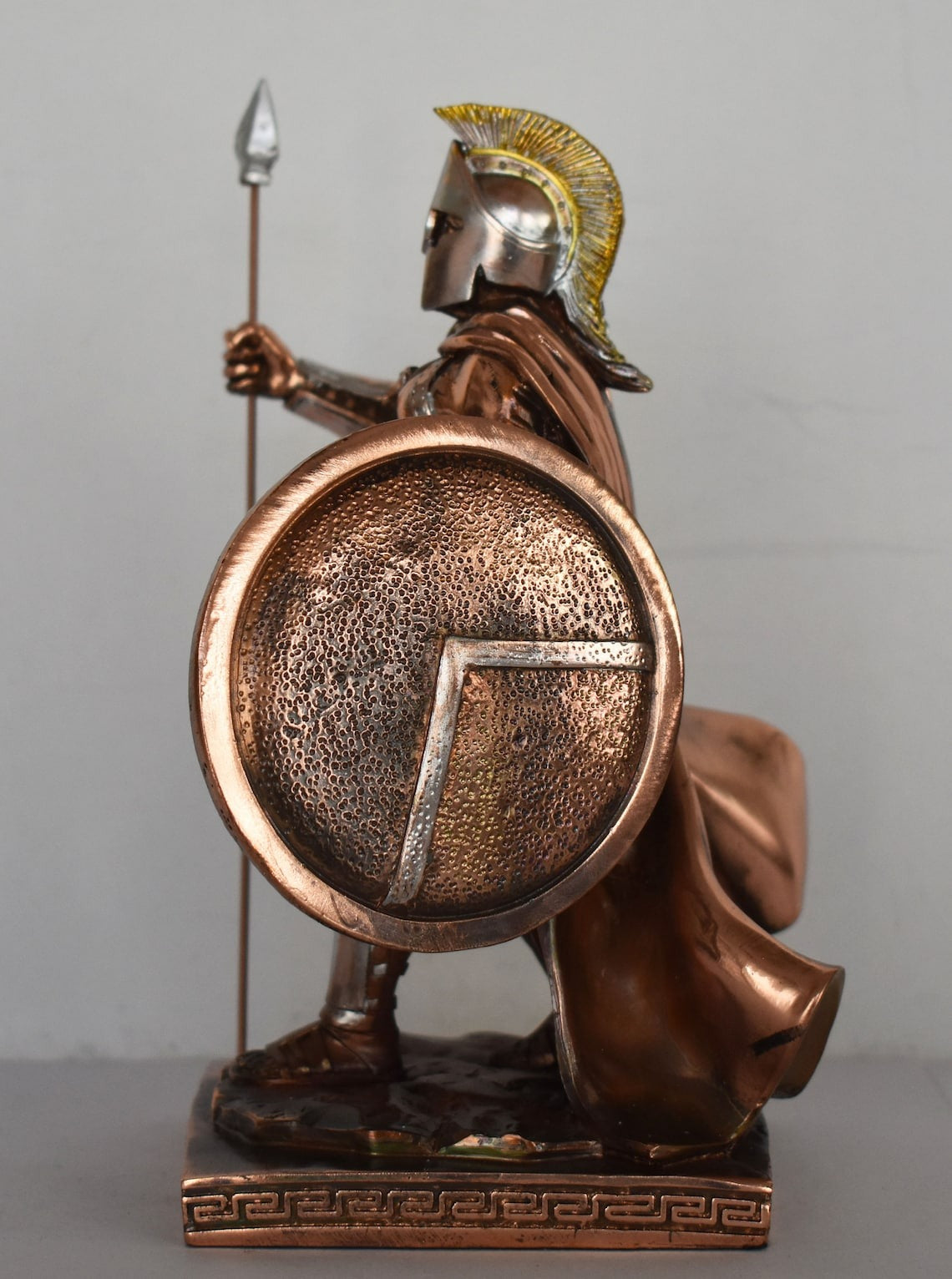 Leonidas - Spartan King - Leader of 300 - Battle of Thermopylae - 480 BC - Molon Labe, Come and Take Them - Copper Plated Alabaster