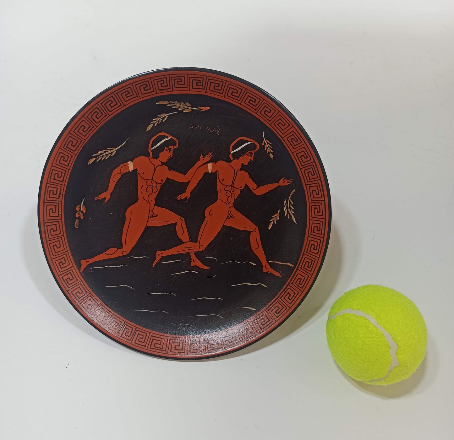 Runners - The oldest and most important Sport - Ancient Greek Olympic Games - Ceramic plate - Handmade in Greece