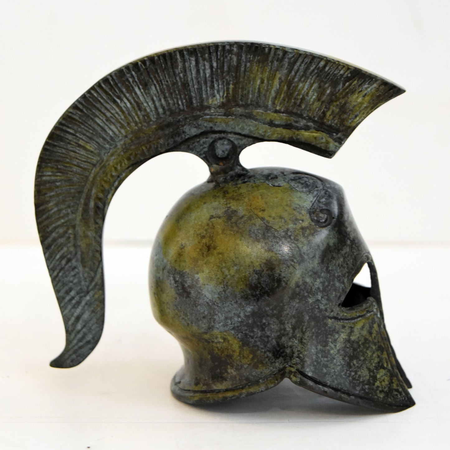 Ancient Greek Spartan Corinthian Helmet - Classic Period - Pure Bronze Statue