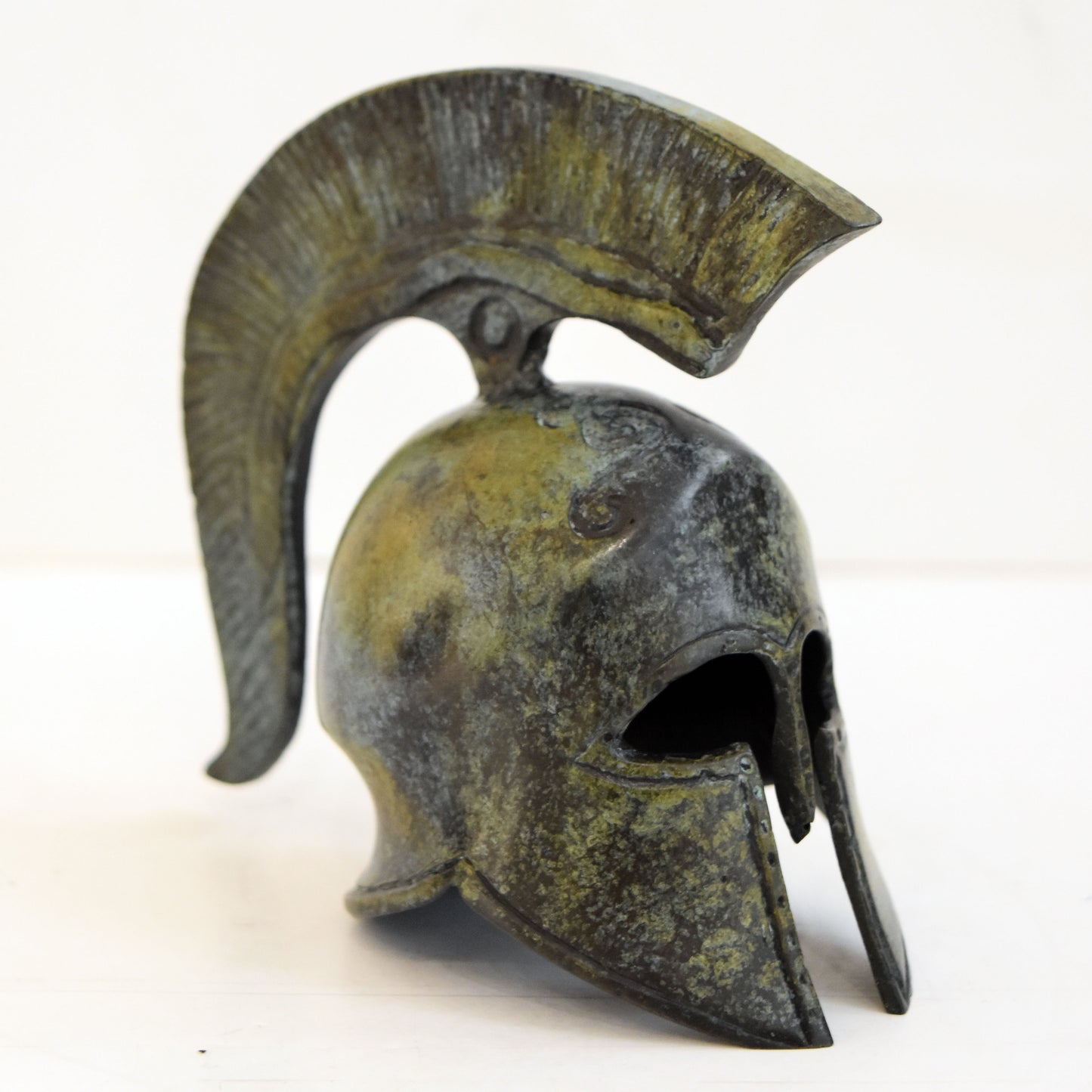 Ancient Greek Spartan Corinthian Helmet - Classic Period - Pure Bronze Statue