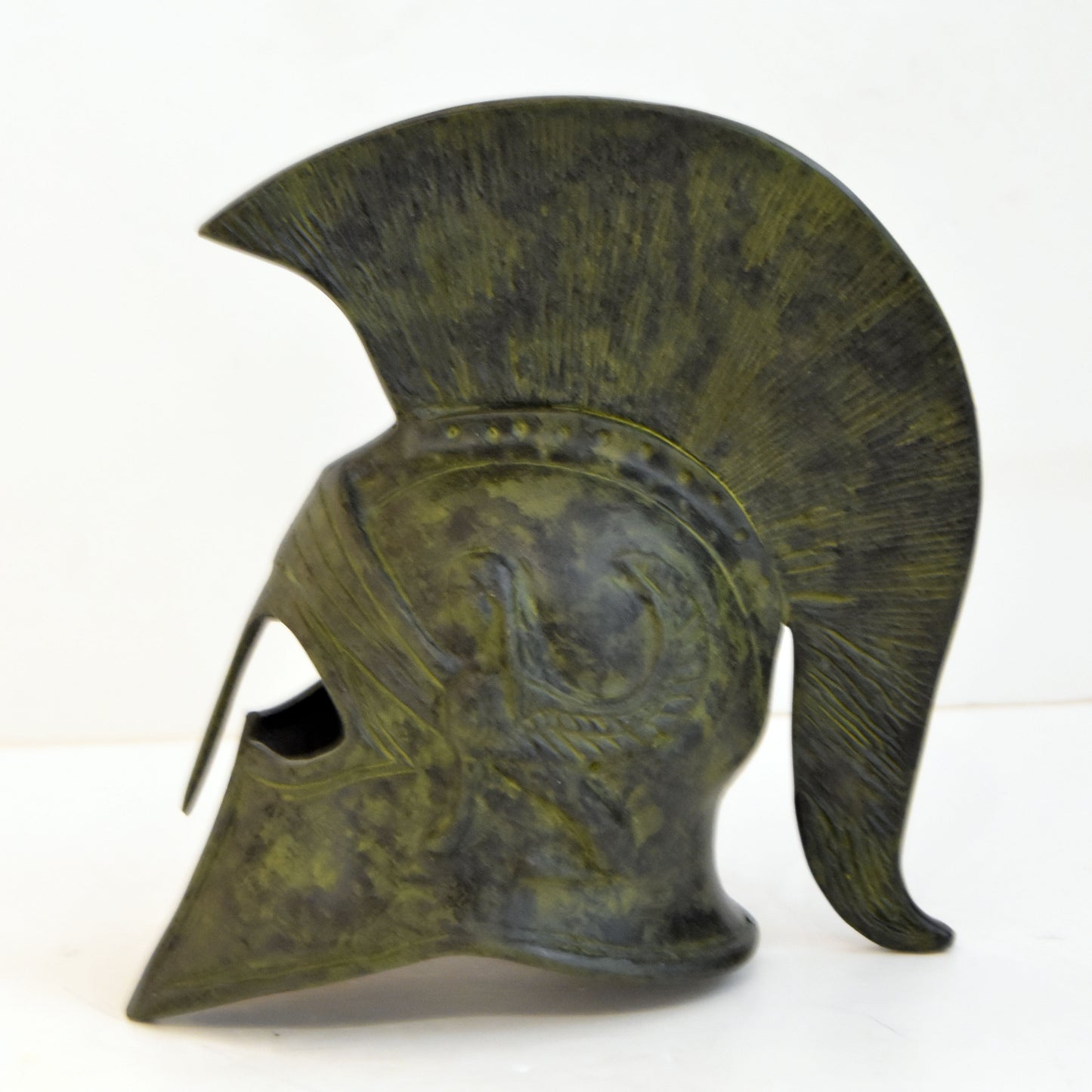 Ancient Greek Spartan Corinthian Helmet - Classic Period - Pure Bronze Statue