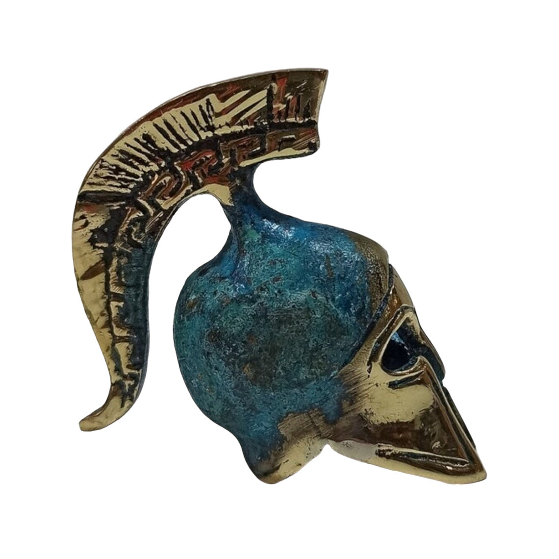 Ancient Greek Spartan Corinthian Helmet - Hoplite soldier infantry - Replica - Pure Bronze Statue
