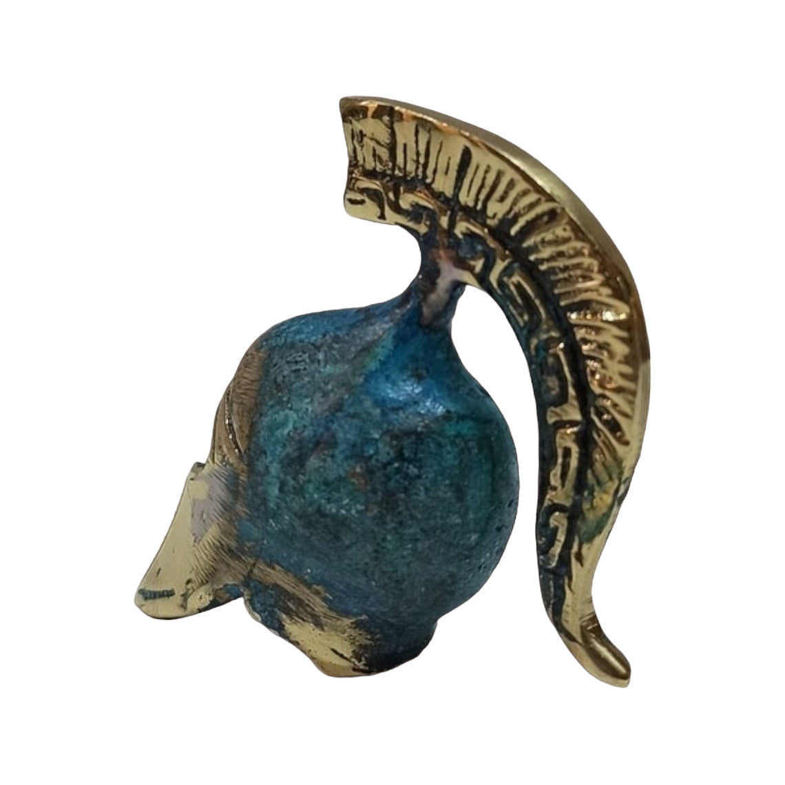 Ancient Greek Spartan Corinthian Helmet - Hoplite soldier infantry - Replica - Pure Bronze Statue