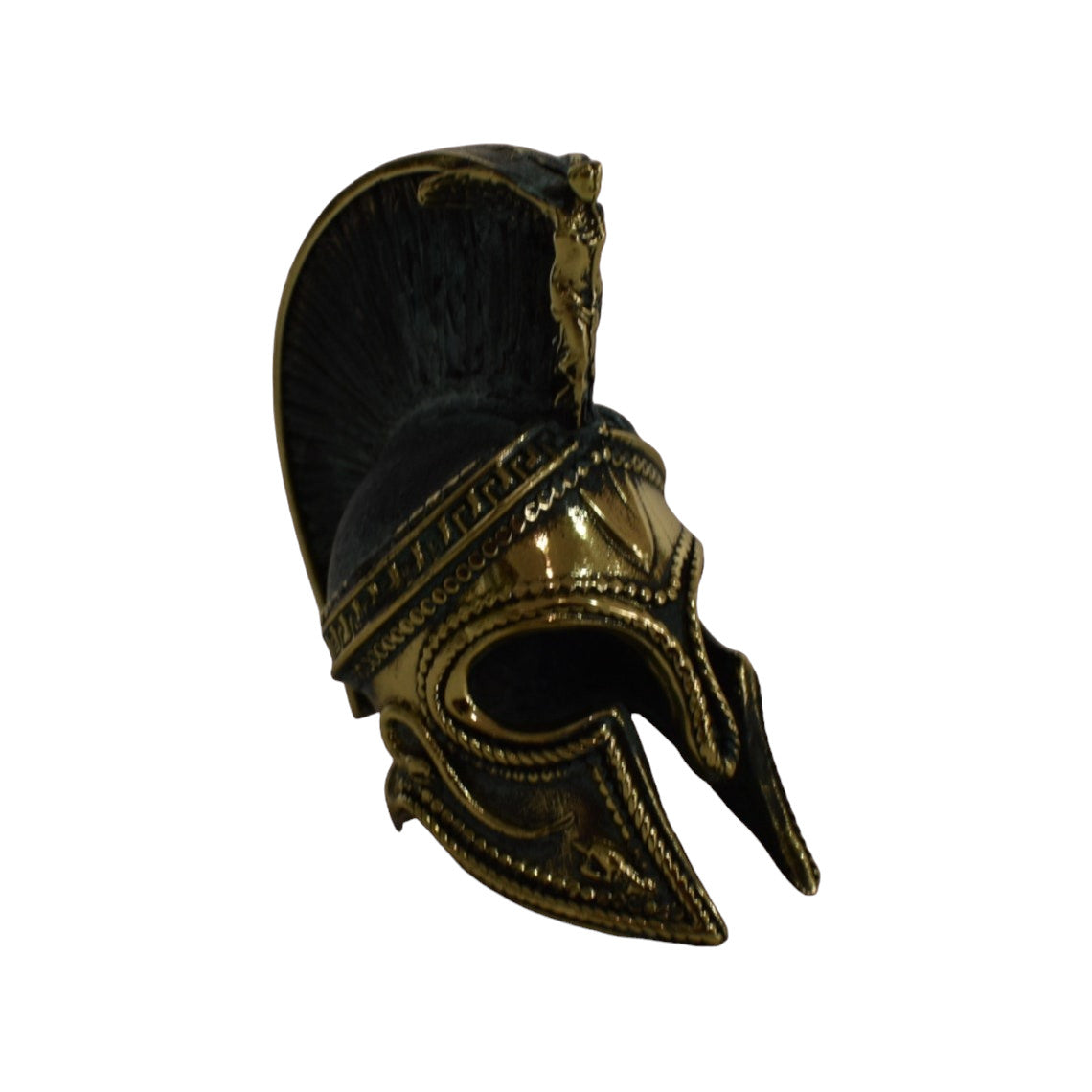 Ancient Greek Spartan Corinthian Helmet - pure bronze statue