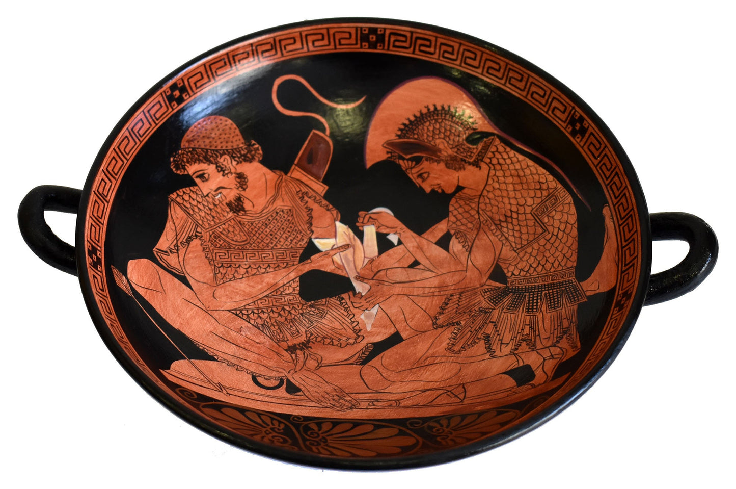 Achilles binding Patroclus wounds small Kylix - Homer, Iliad - Sosias Painter - Berlin Museum