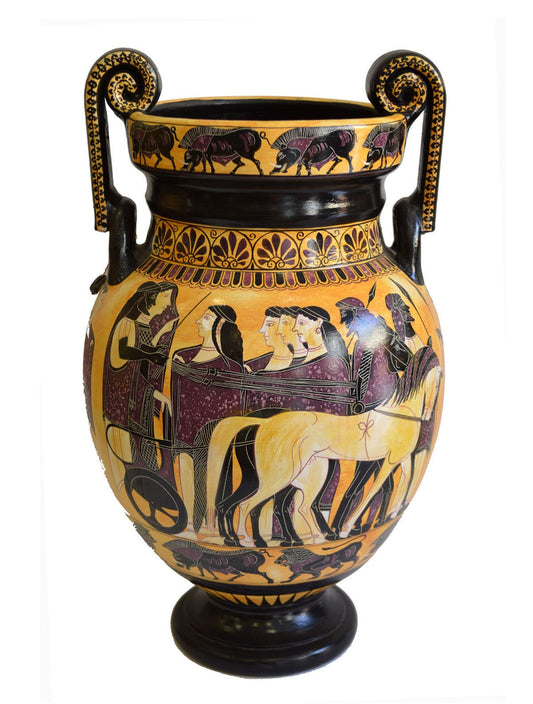 Ancient Greek Wedding Theme - Volute Krater Vase - 550 BC - National Athens Museum - Reproduction