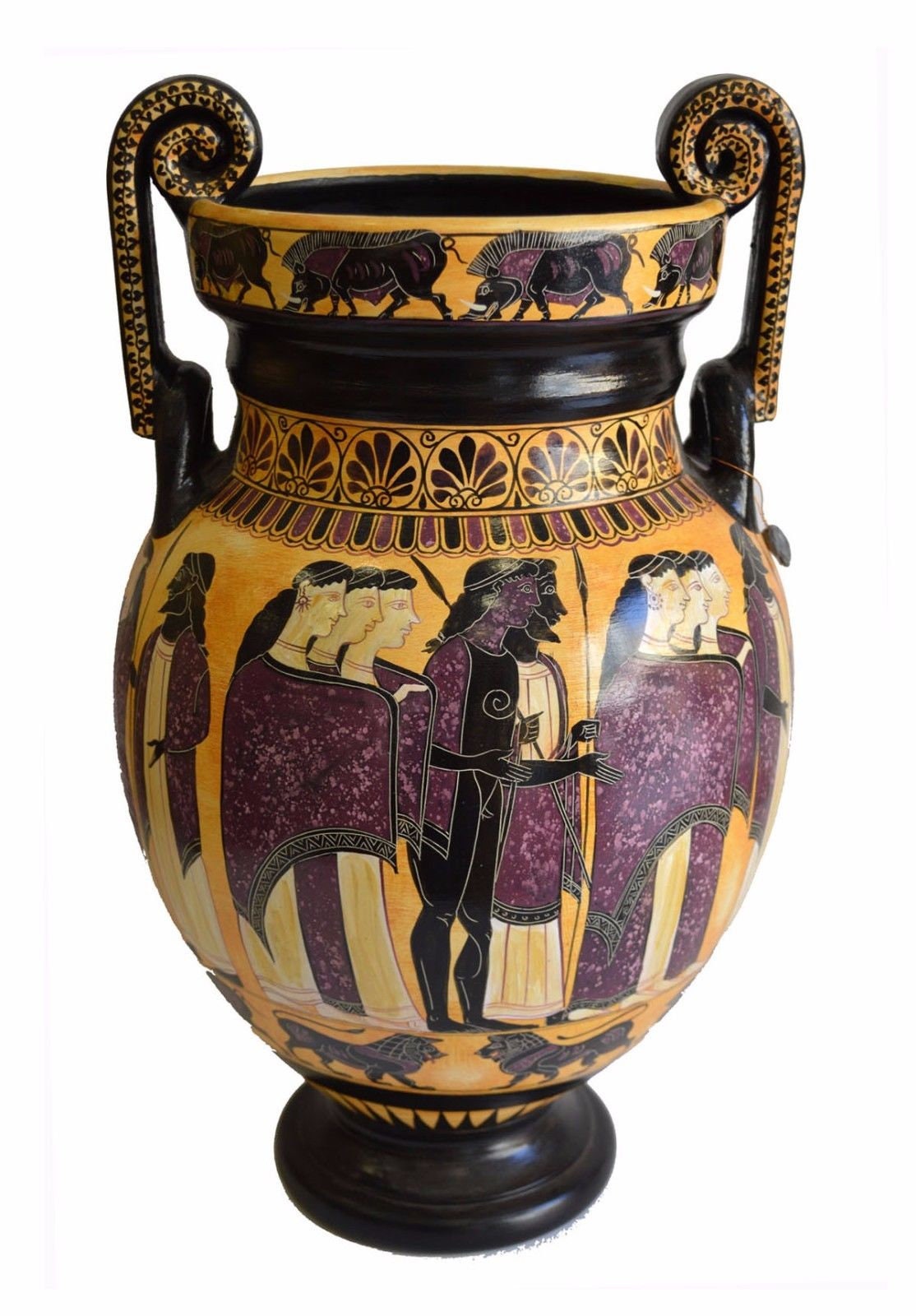 Ancient Greek Wedding Theme - Volute Krater Vase - 550 BC - National Athens Museum - Reproduction