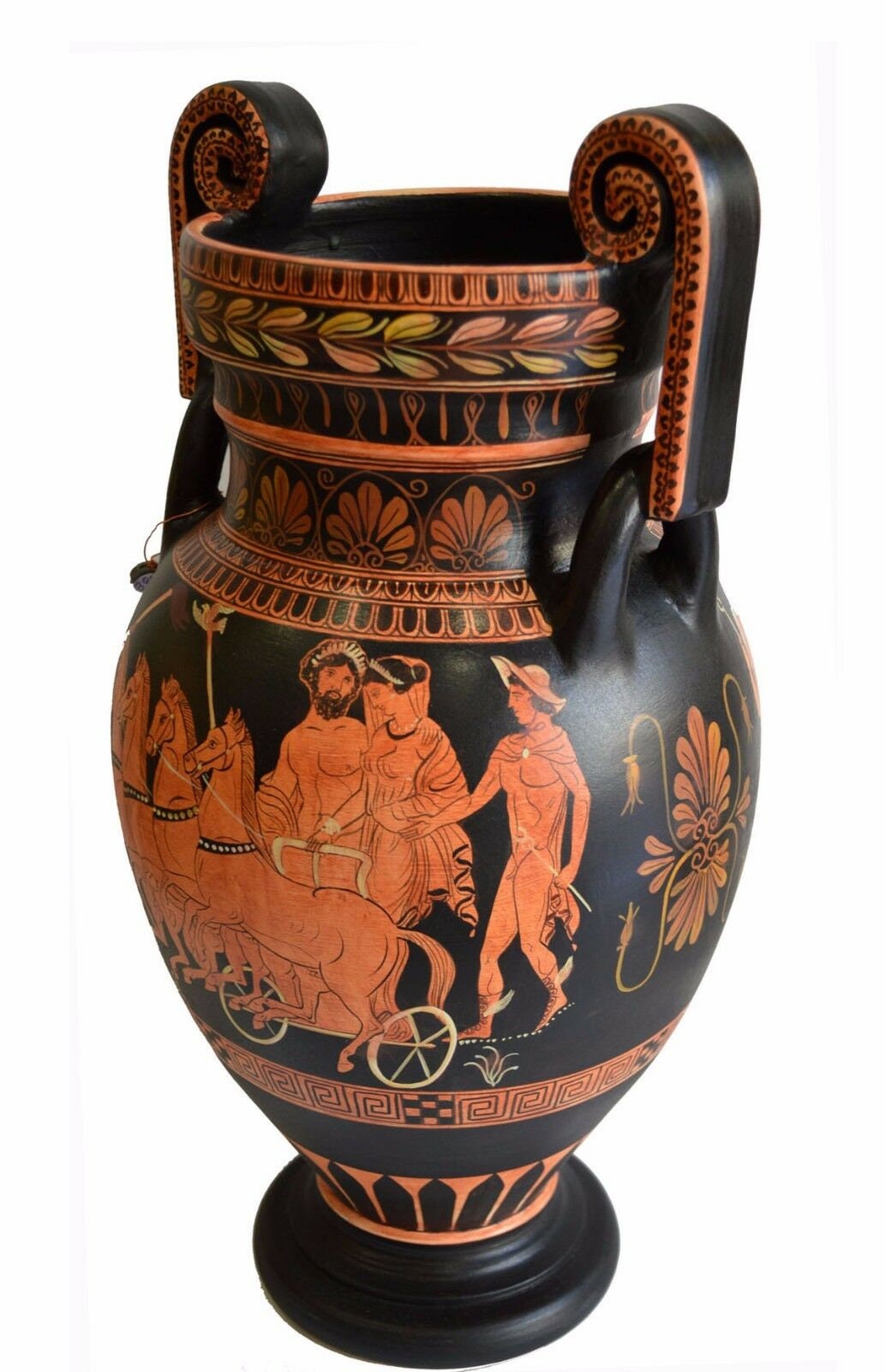 Hades with Persephone on Chariot - Red Figure Volute Krater Amphora Vase - British Museum - Hermes and Hecate