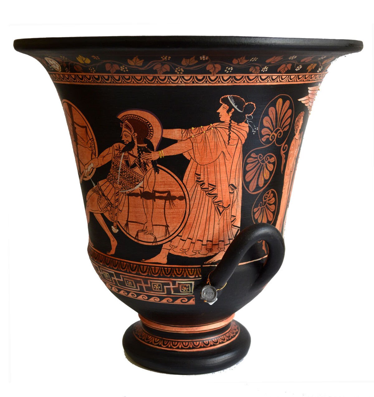Hercules, Goddess Athena, Achilles,Hector, Nike- Red Figure Krater