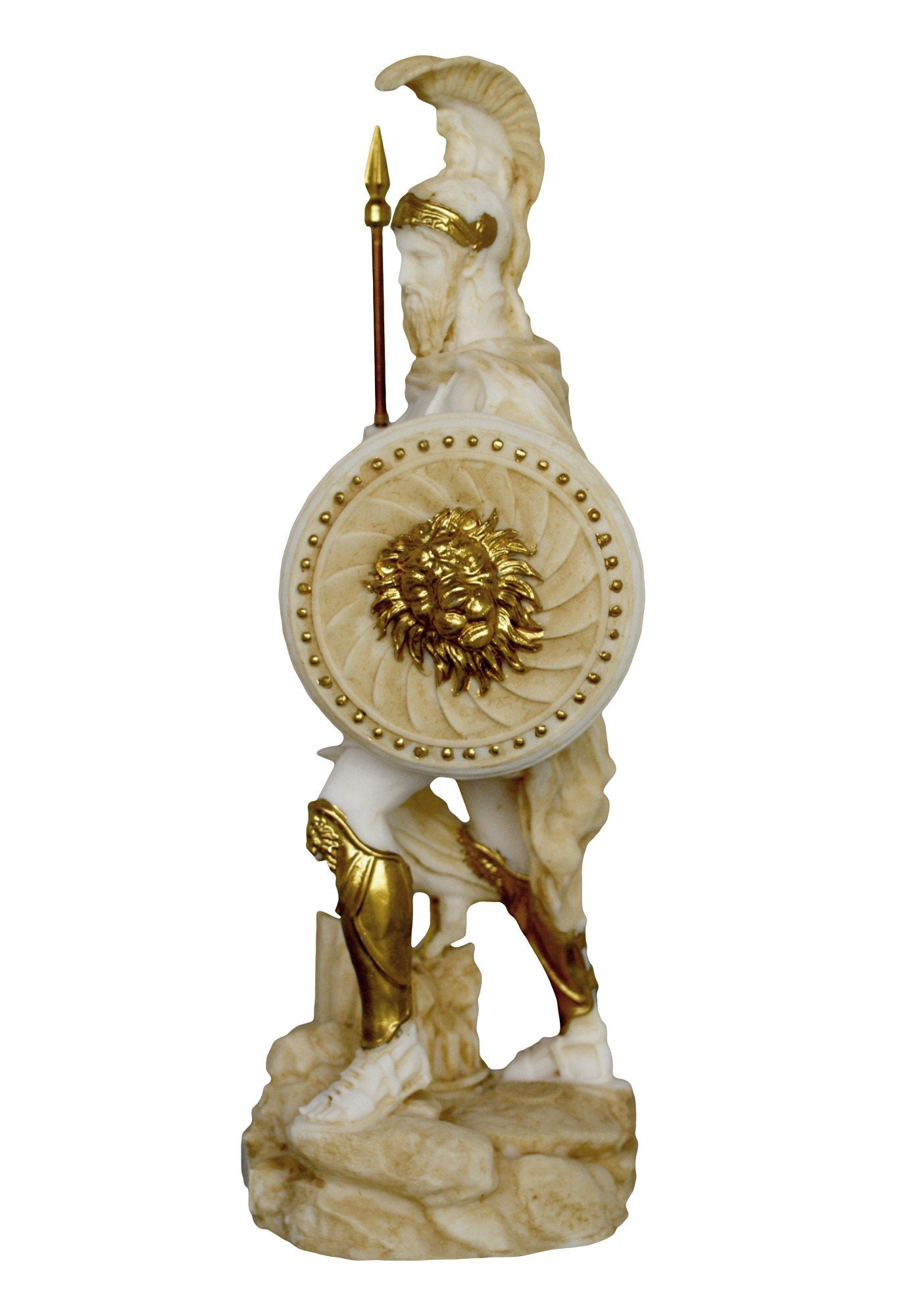 Ares Mars - Greek Roman God of War and Courage - Spirit of Battle - Son of Zeus and Hera - Olympian God - Aged Alabaster Sculpture