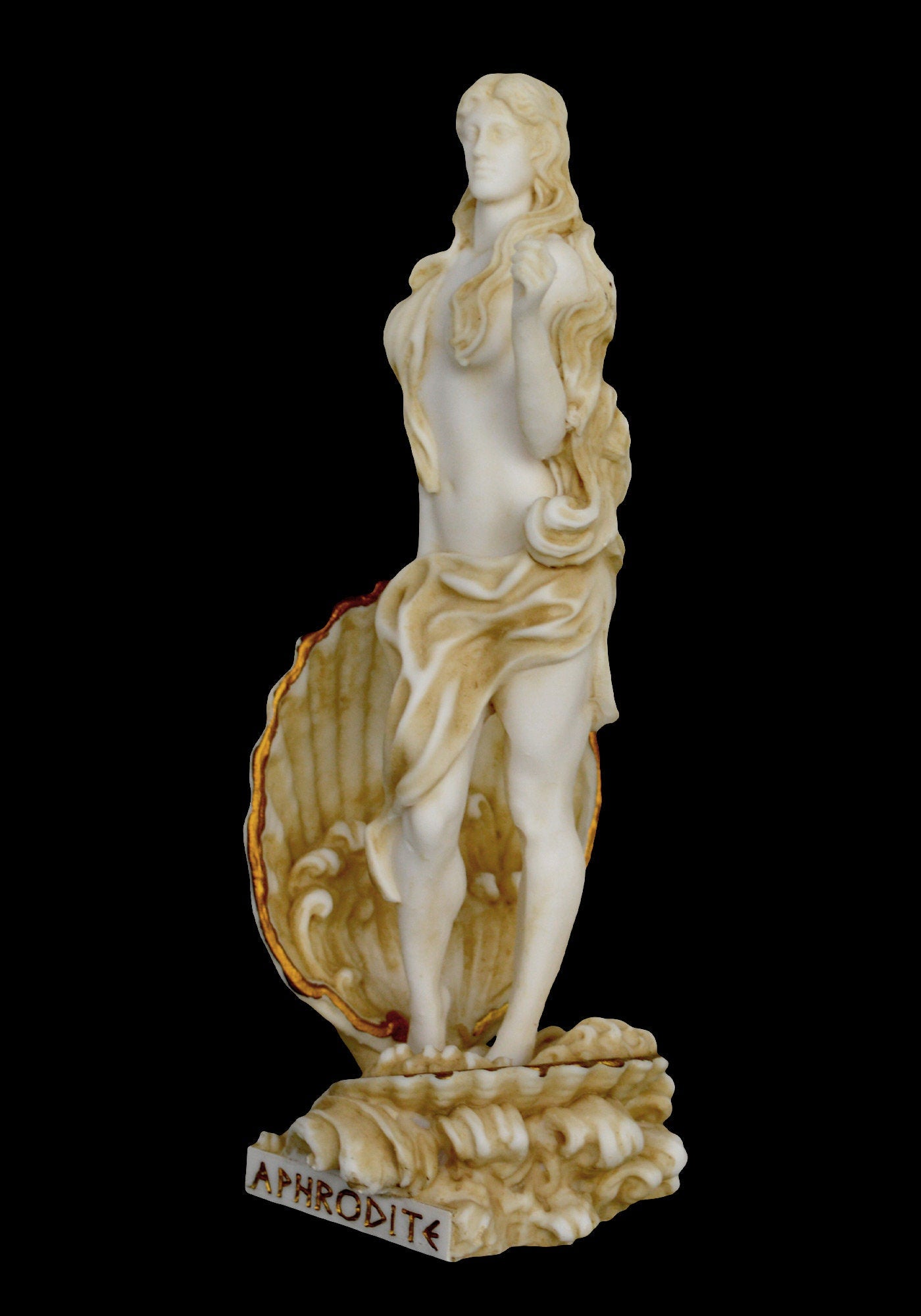Aphrodite Venus - Greek Roman Goddess Of Love, Beauty, Fertility, Procreation - Aged Alabaster Statue