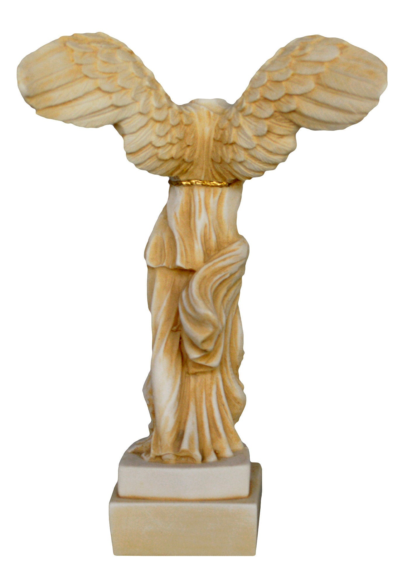Nike - Winged Victory of Samothrace - One of the World's Most Celebrated Sculptures - Louvre Museum - Reproduction - Aged Alabaster Statue