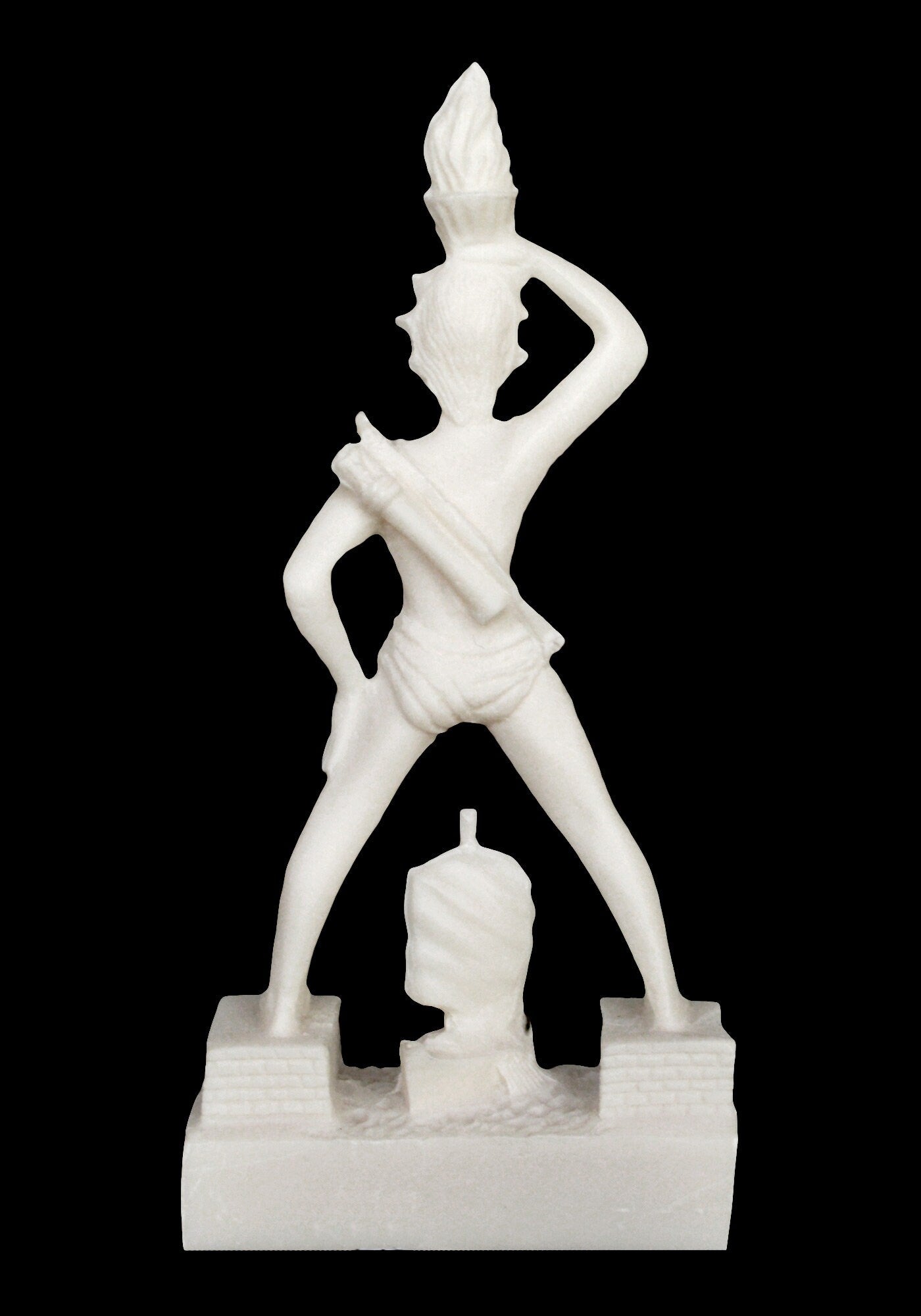 Colossus of Rhodes - A statue of the Greek sun God Helios - 280-226 BC - One of the Seven Wonders of the Ancient World - Alabaster Statue