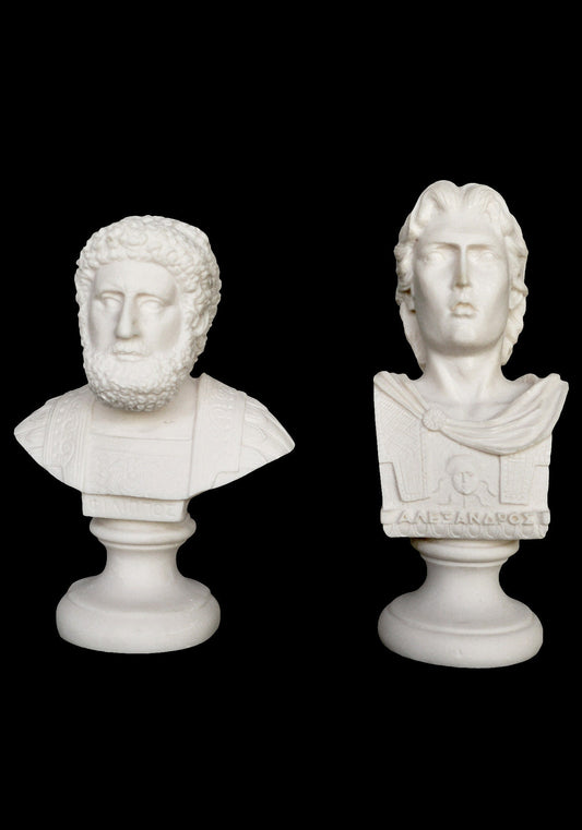 Philip II of Macedon and Alexander the Great Set - Kings and Conquerors - Father and Son - Rulers who Gripped the World - Alabaster Statues