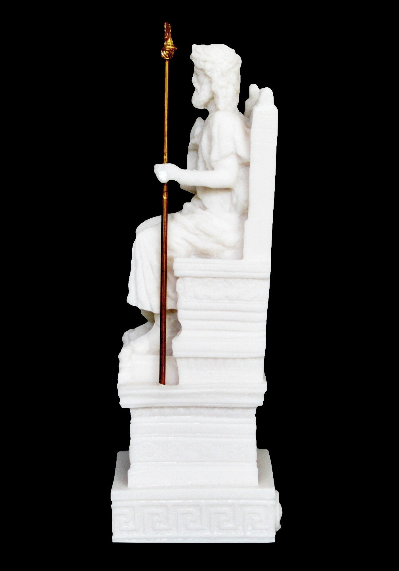 Zeus Jupiter - Greek Roman God of the Sky, Law and Order, Destiny and Fate - King of the Gods of Mount Olympus - Alabaster Statue