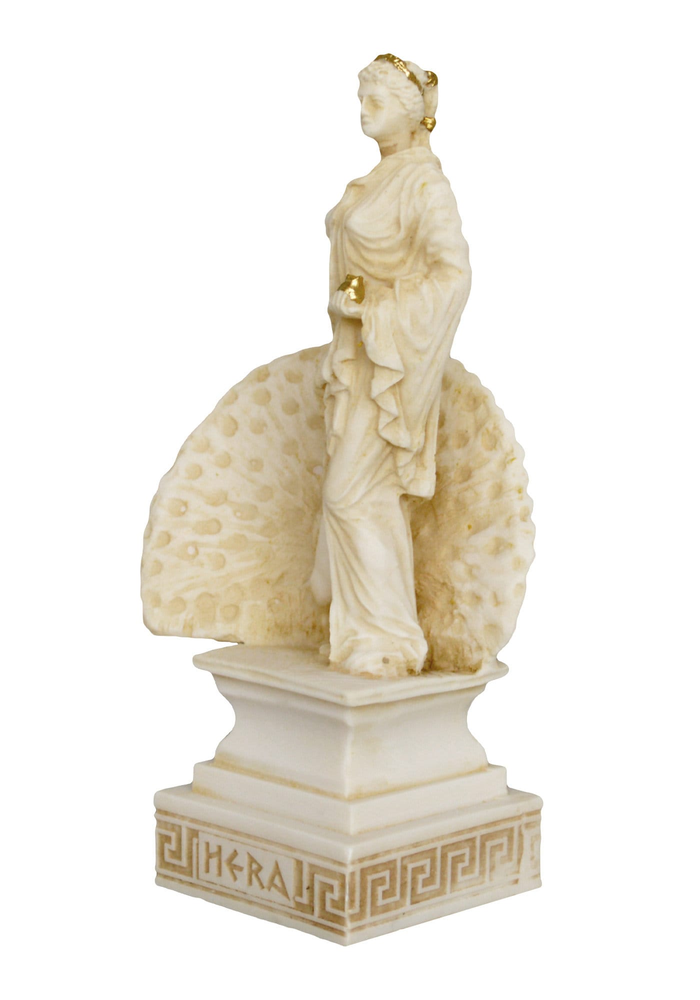 Hera Juno - Greek Roman Goddess of Women, Queen of the Olympians - Aged Alabaster Statue