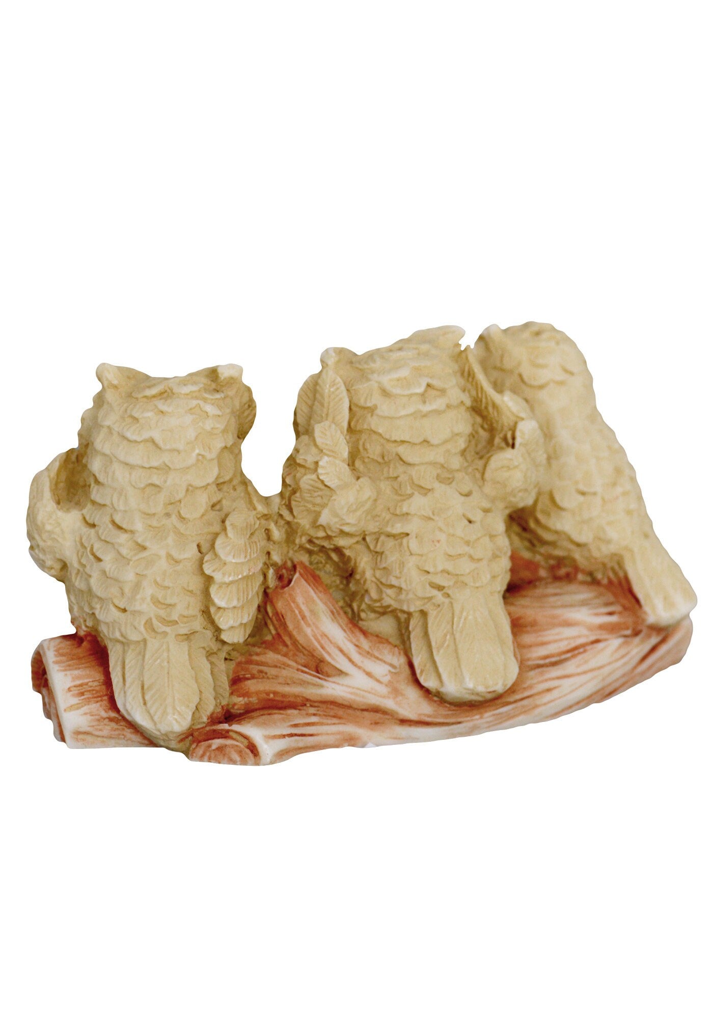 Owls - Ancient Greek Symbol of Wealth, Prosperity, Wisdom, Good Luck and Fortune - Alabaster aged Sculpture