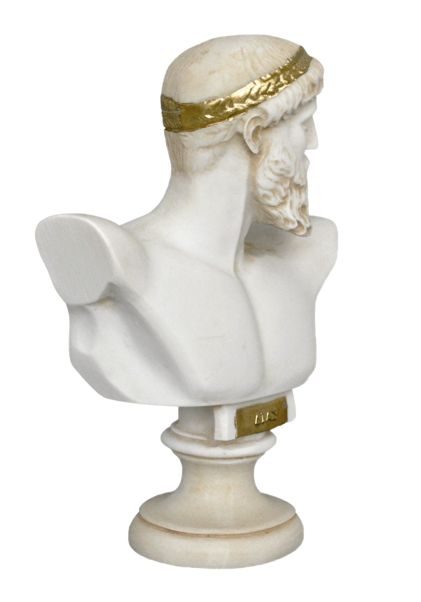 Poseidon Neptune Bust - Greek Roman God of the Sea, Storms, Earthquakes and Horses - Protector of Seafarers- Alabaster Aged Statue