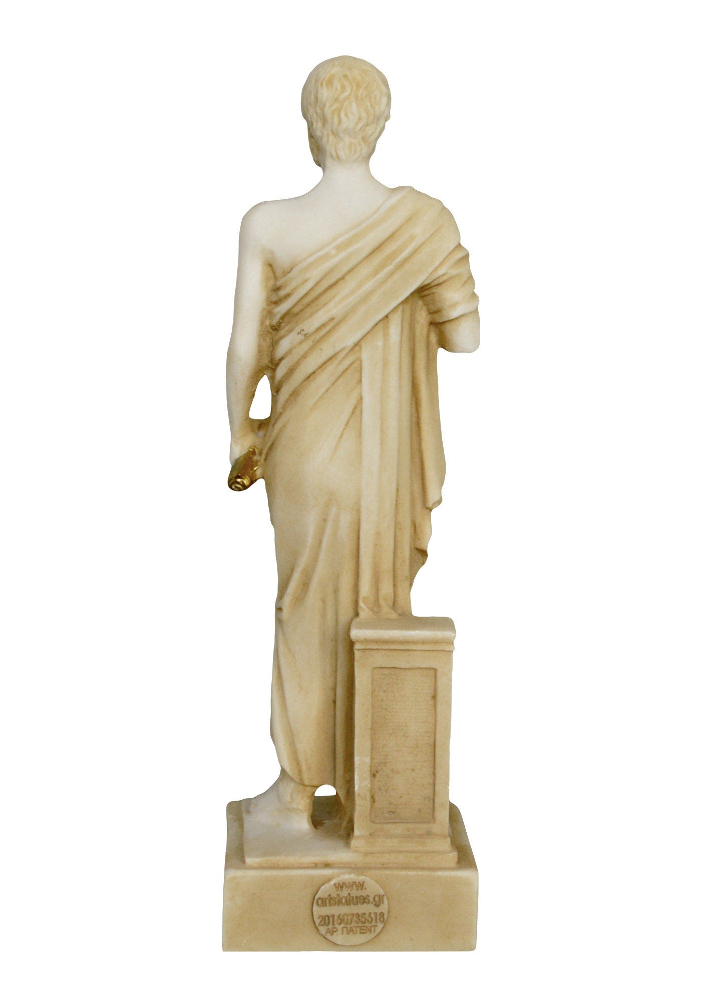 Aristotle - Ancient Greek philosopher - 384–322 BC - Student of Plato - Teacher of Alexander the Great - Aged Alabaster Statue