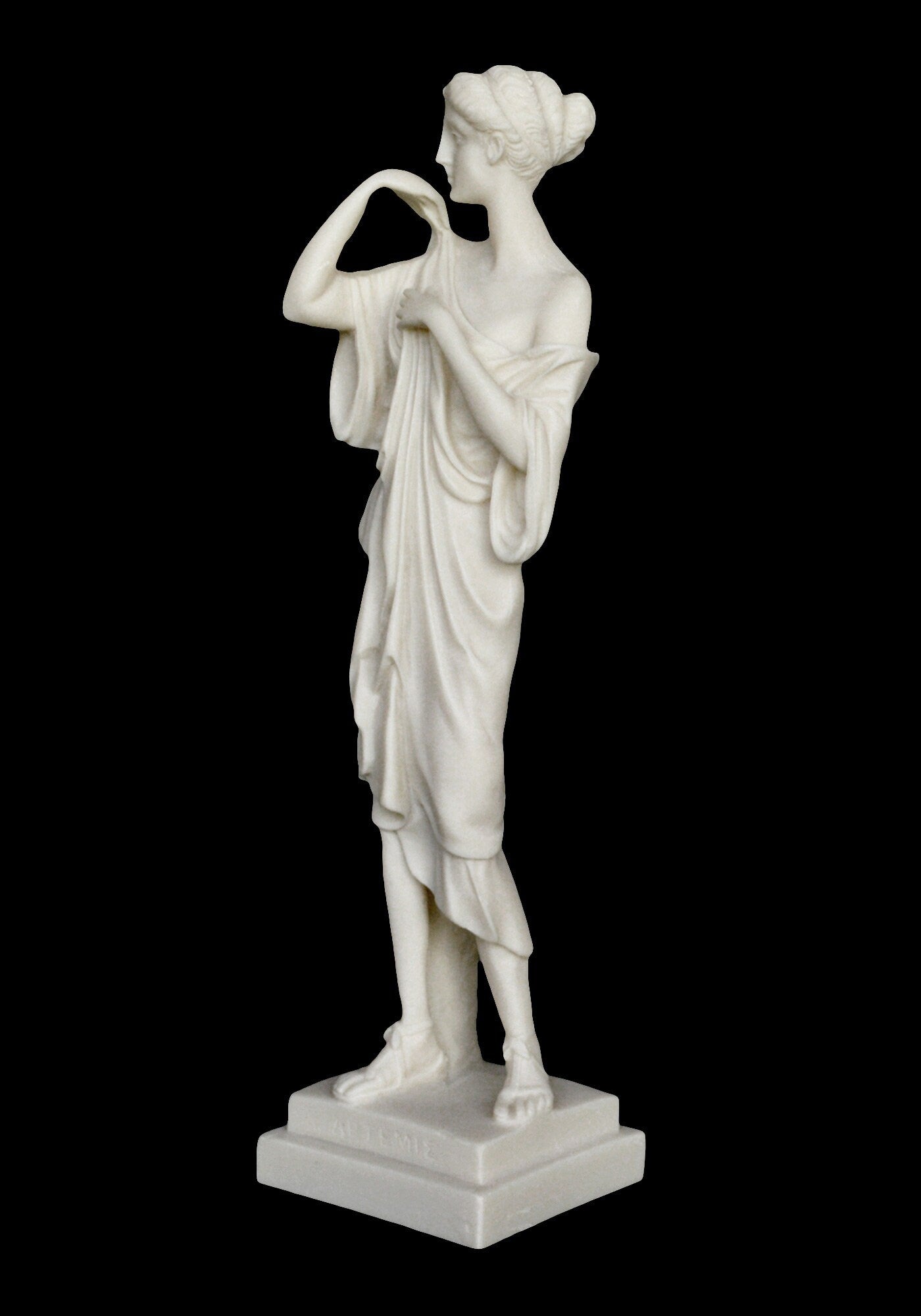 Artemis Diana – Greek Roman Goddess of Hunt, the Wilderness, Wild Animals, the Moon, and Chastity - Mythology - Alabaster Statue
