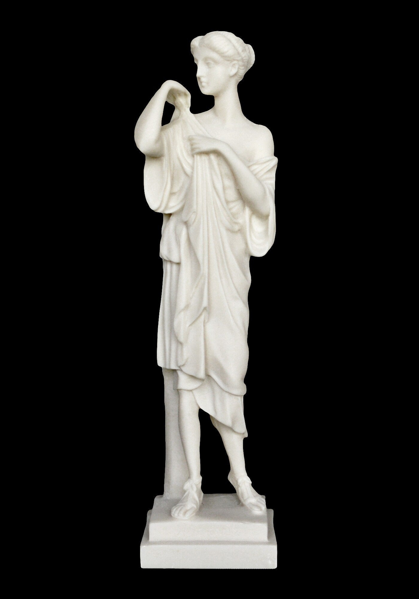 Artemis Diana – Greek Roman Goddess of Hunt, the Wilderness, Wild Animals, the Moon, and Chastity - Mythology - Alabaster Statue