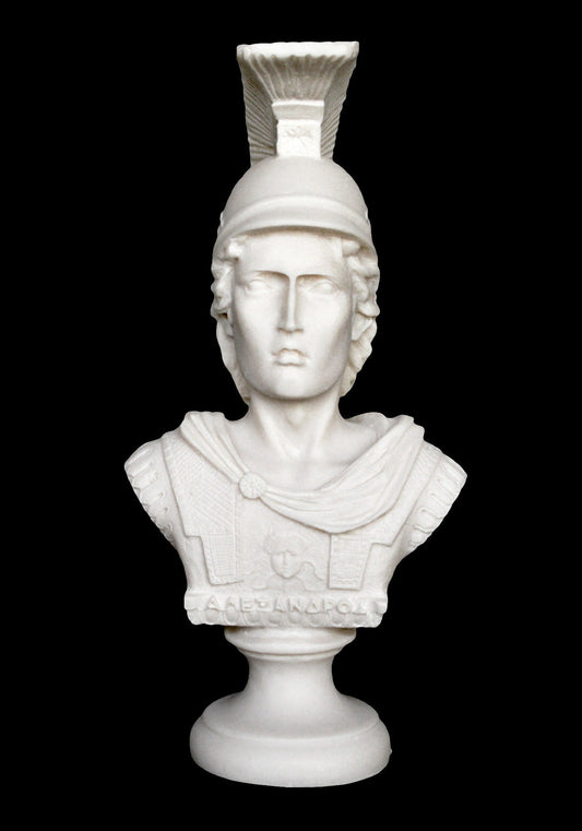 Alexander the Great Bust  - King of Macedonia - 356–323 BC - Son of Philip - Visionary Leader - Student of Aristotle - Alabaster Statue