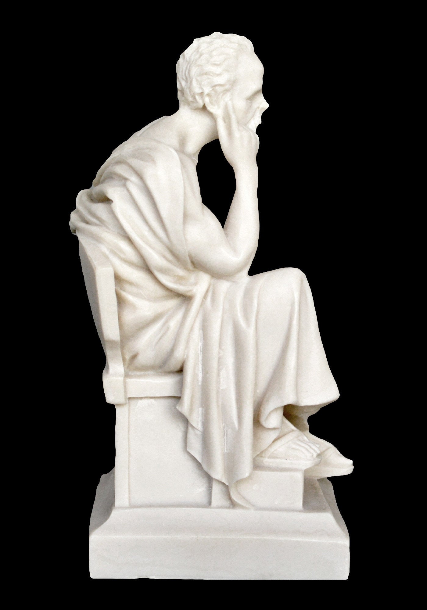 Socrates - Ancient Greek Philosopher - 470-399 BC - Teacher of Plato - Father of Western Philosophy - Alabaster sculpture