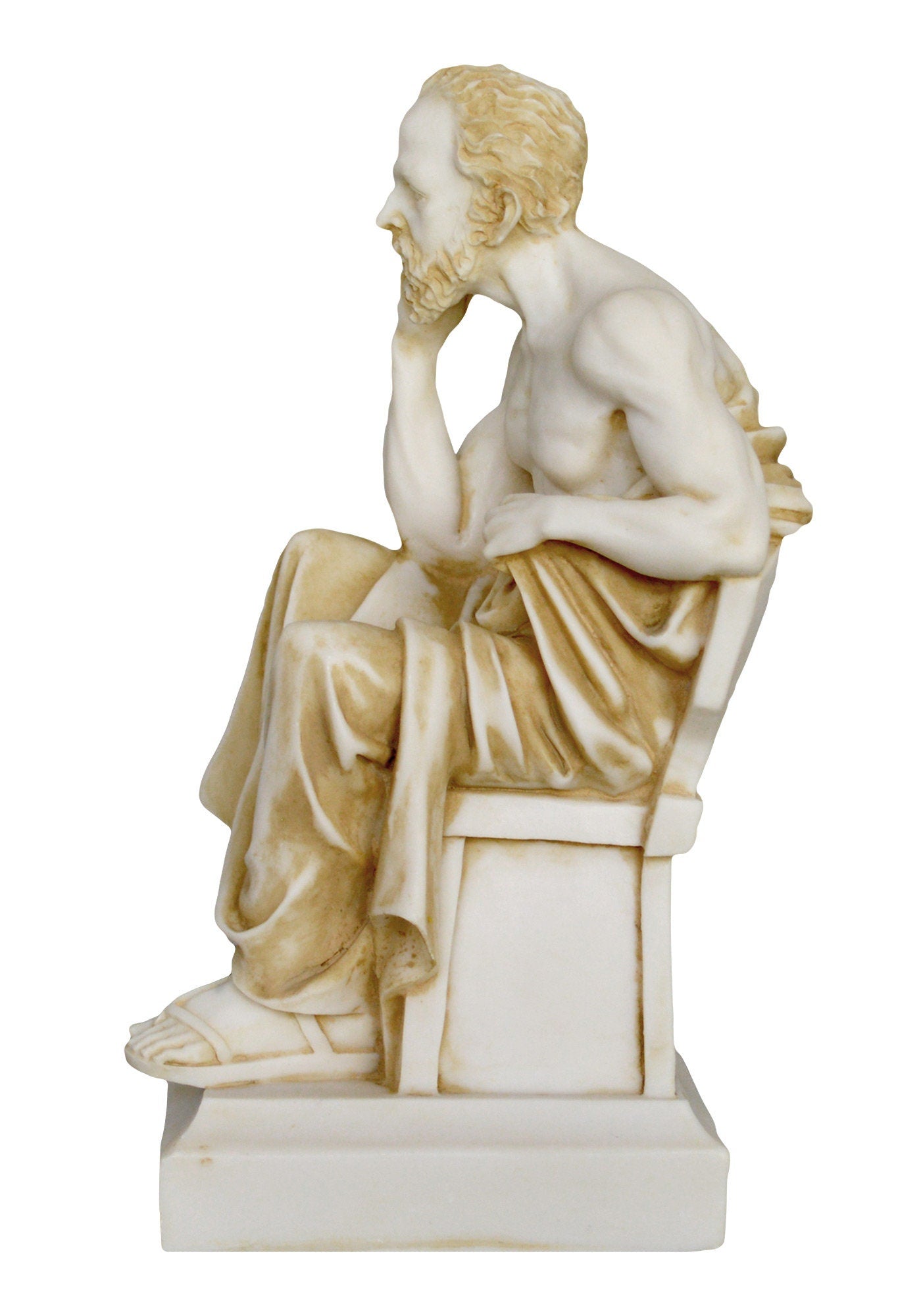Socrates - Ancient Greek Philosopher - 470-399 BC - Teacher of Plato - Father of Western Philosophy - Aged Alabaster Sculpture