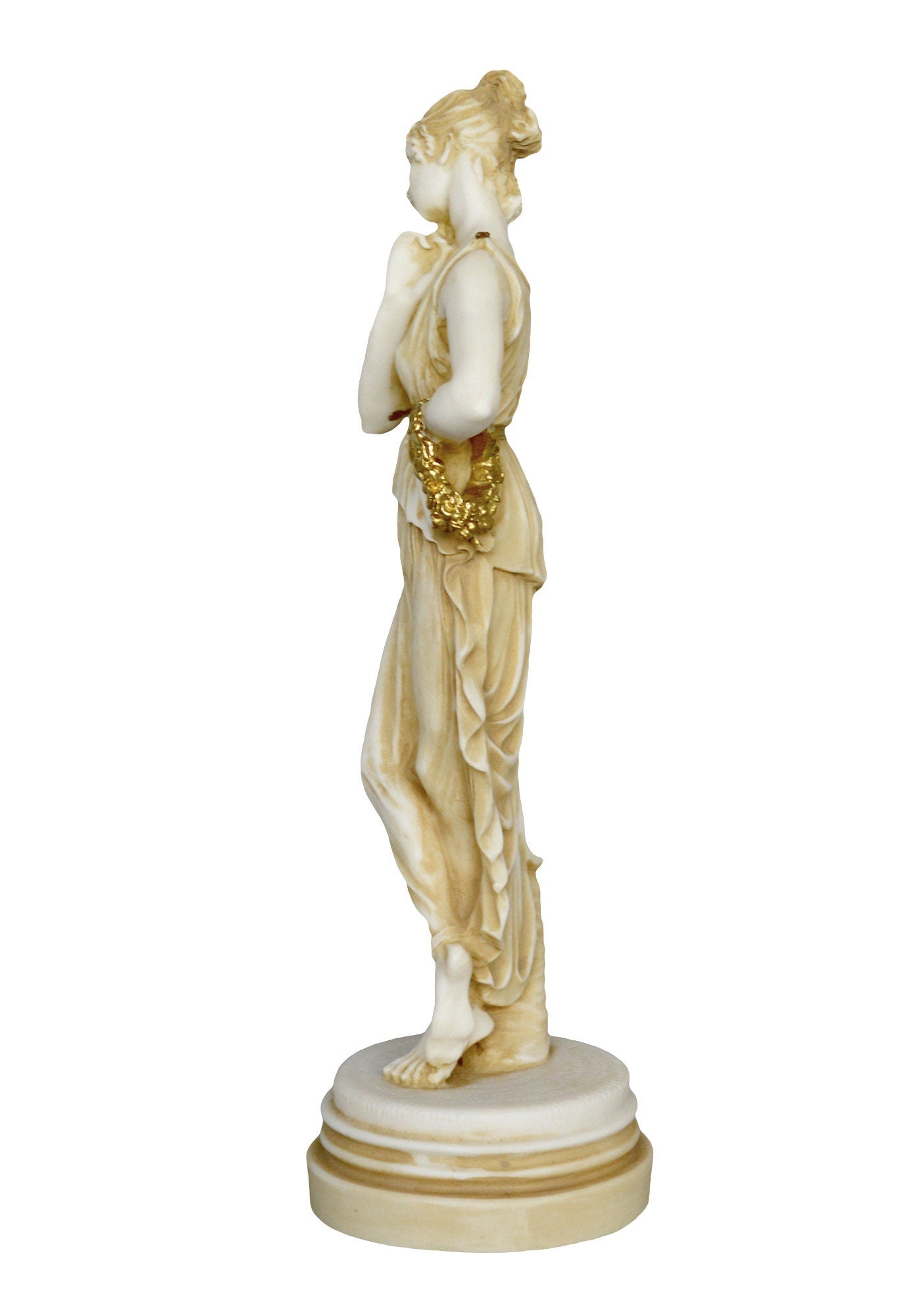 Persephone - Dual Deity - Daughter of Demeter and Zeus - Wife of Hades and the Queen of the Underworld - Alabaster Aged Statue Sculpture