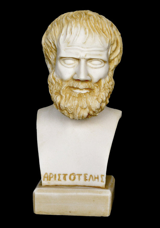 Aristotle Bust  - Ancient Greek Philosopher - Student of Plato - Teacher of Alexander the Great - Alabaster Aged