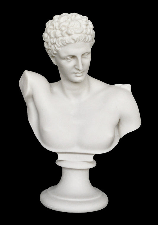 Hermes Mercury Bust - Greek Roman God of Travelers, Athletes, Shepherds, Commerce - Psychopomp and Divine Messenger - Alabaster Statue