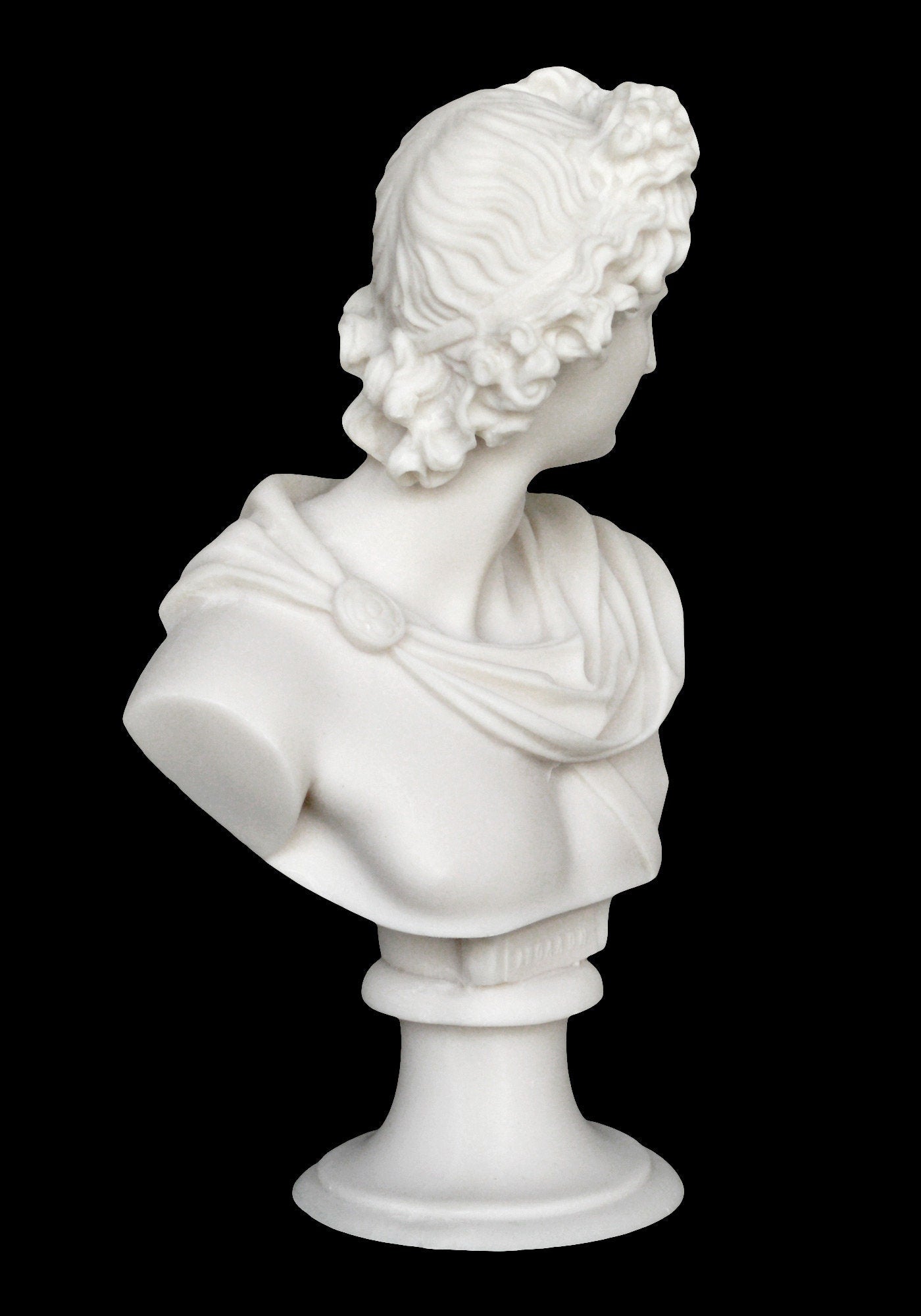 Apollo Bust - Greek Roman God of Arts, Music, Poetry, Sun and Light, Prophecy - Alabaster Sculpture