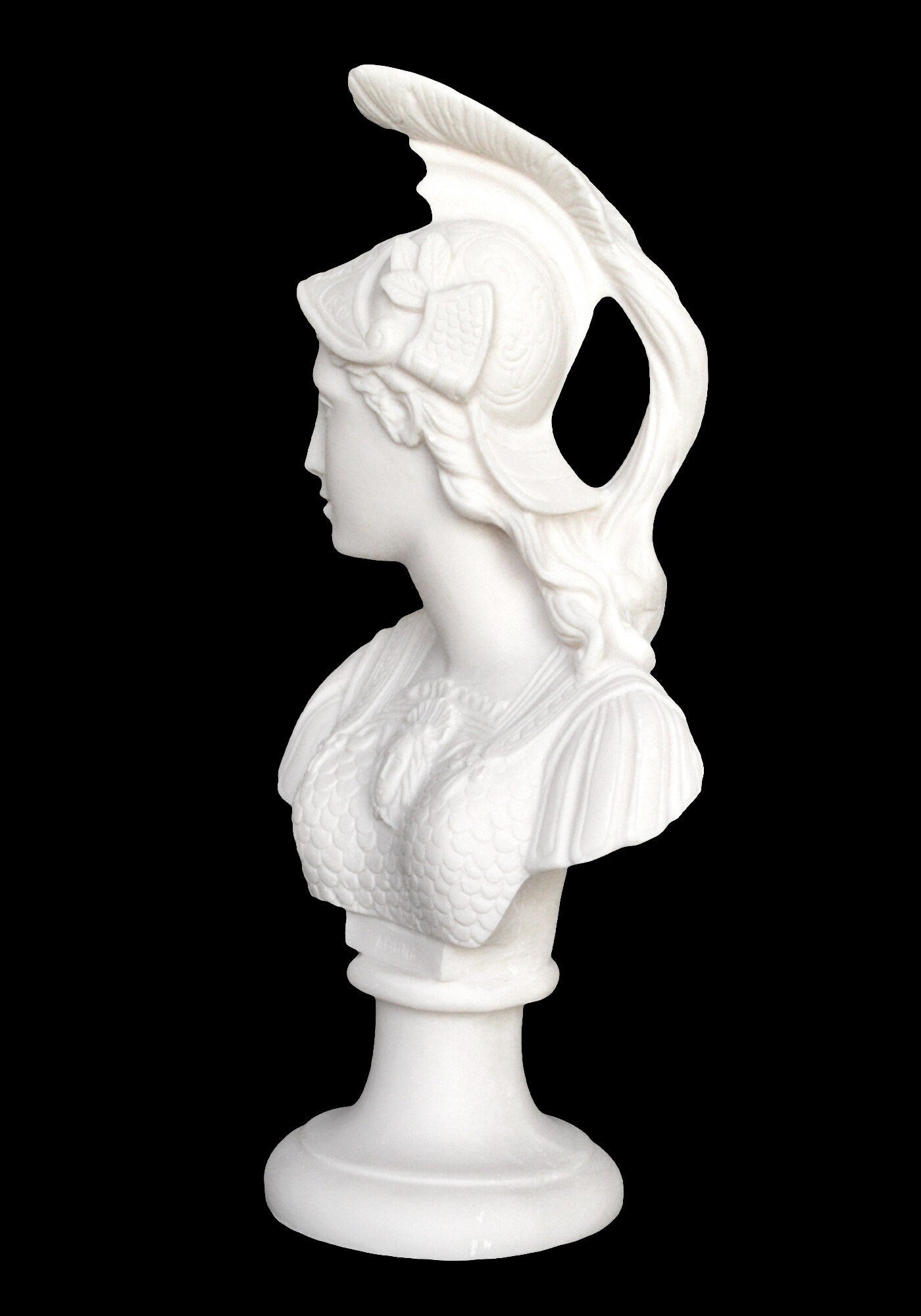 Athena Minerva Bust - Greek Roman Goddes of Wisdom, Strength, Strategy, Courage, Inspiration, Arts, Crafts, and Skill - Alabaster Sculpture