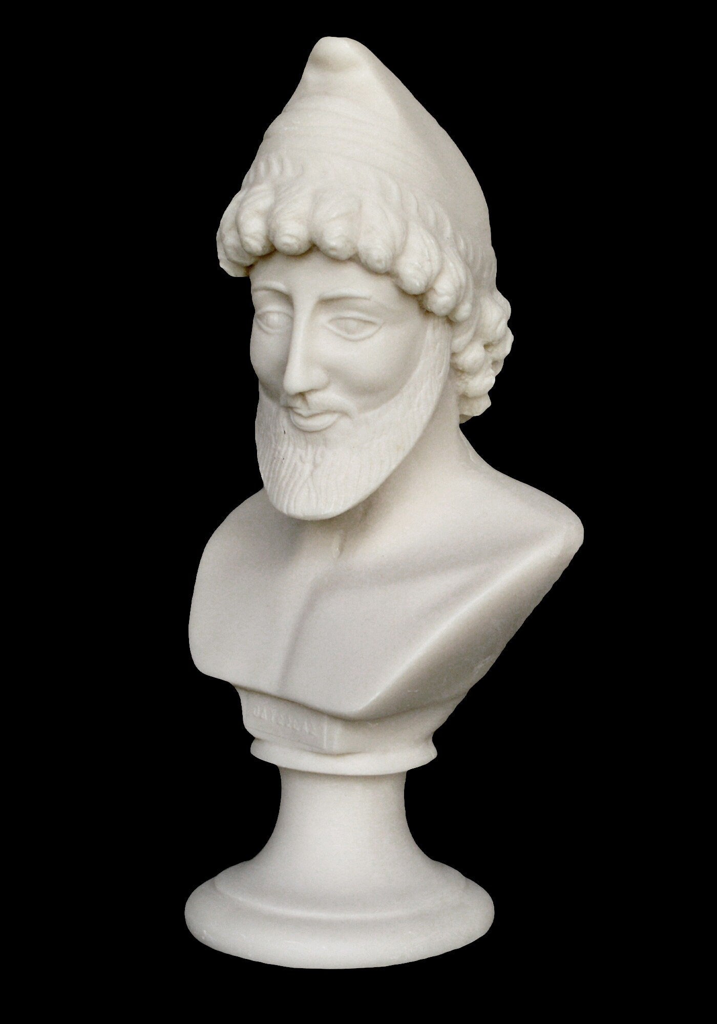 Odysseus Bust - King of Ithaca - Hero of Homer's Iliad, Odyssey - Intellectual Brilliance, Guile and Versatility - Alabaster Sculpture