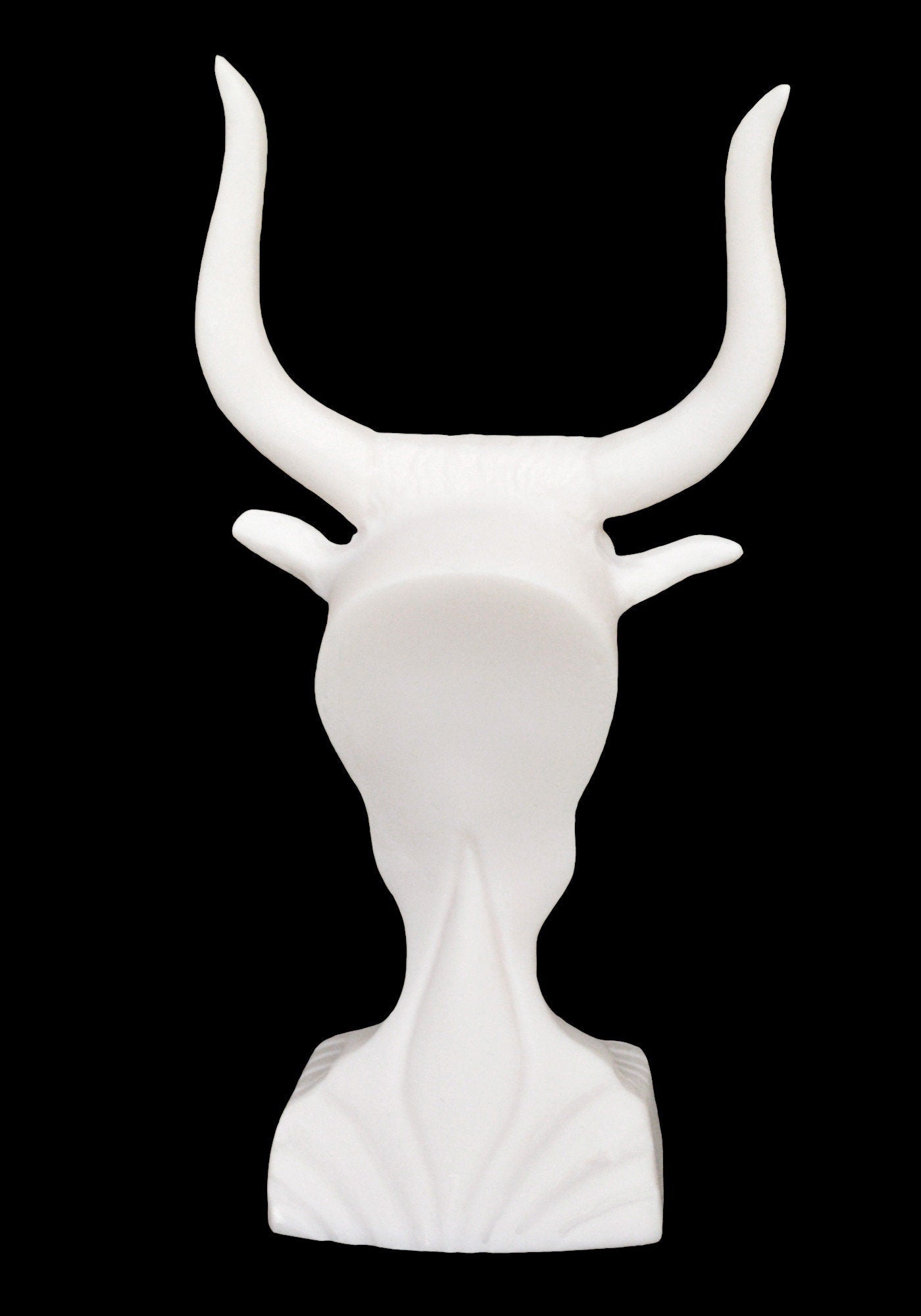 Minoan Bull Head - Knossos Palace - Crete - Symbol of Cosmic Energy, Forces of Life and Death, Pillars of the universe - Alabaster Statue