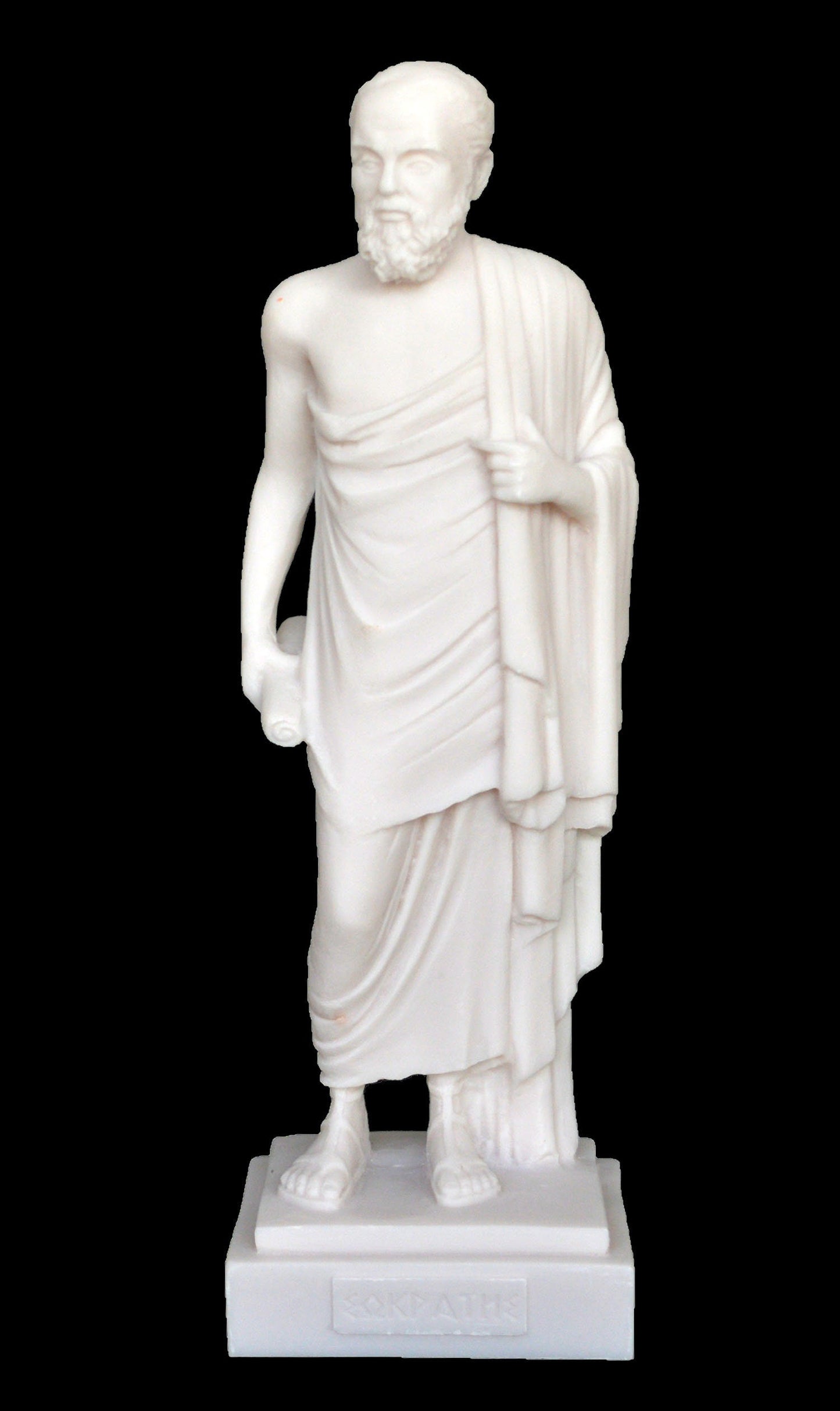 Socrates - Ancient Greek Philosopher - 470-399 BC - Teacher of Plato - Father of Western Philosophy - Alabaster Statue Sculpture