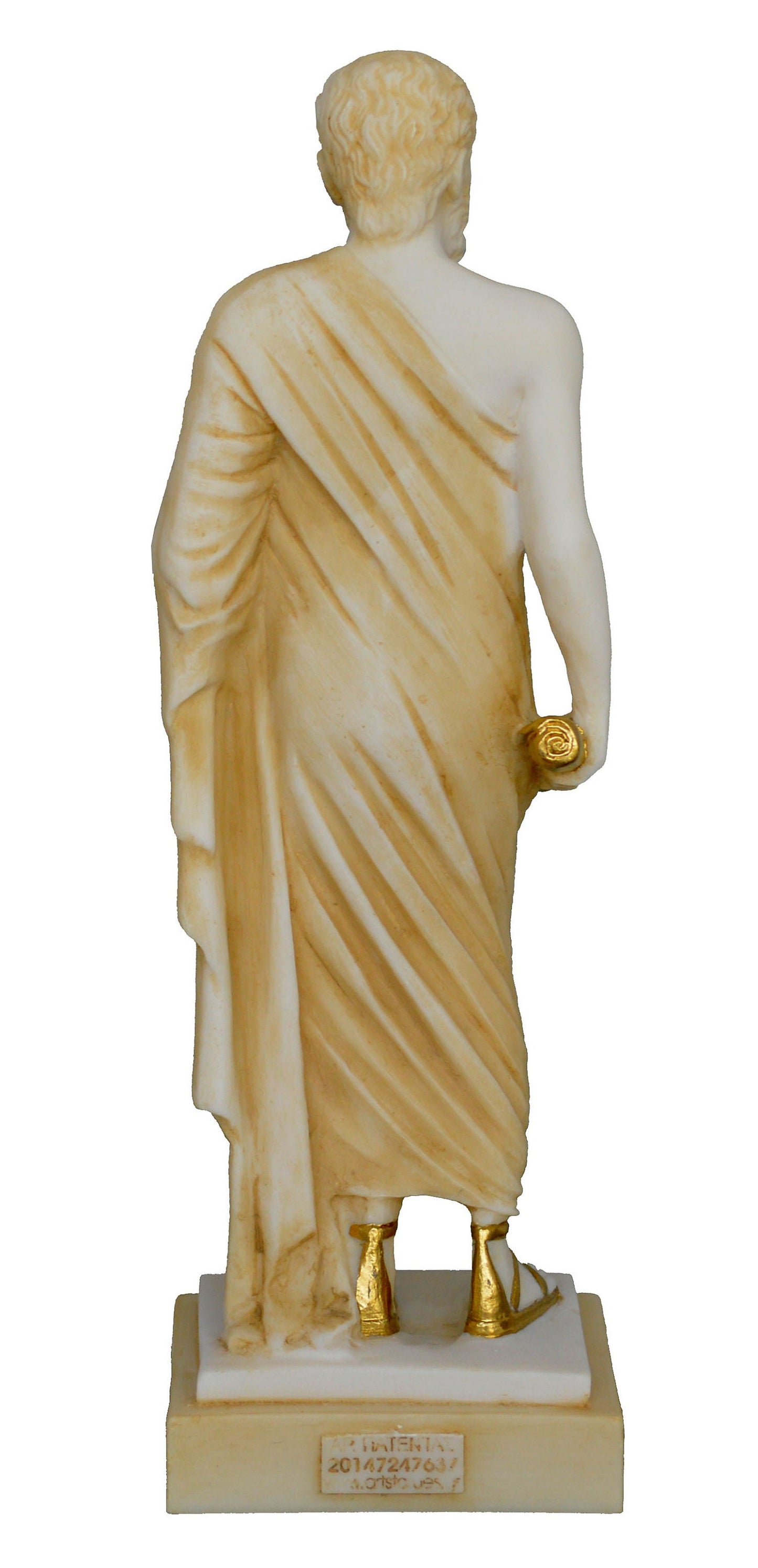 Socrates - Ancient Greek philosopher - Founder of Western Philosophy - First Moral Philosopher - Aged Alabaster Statue Sculpture