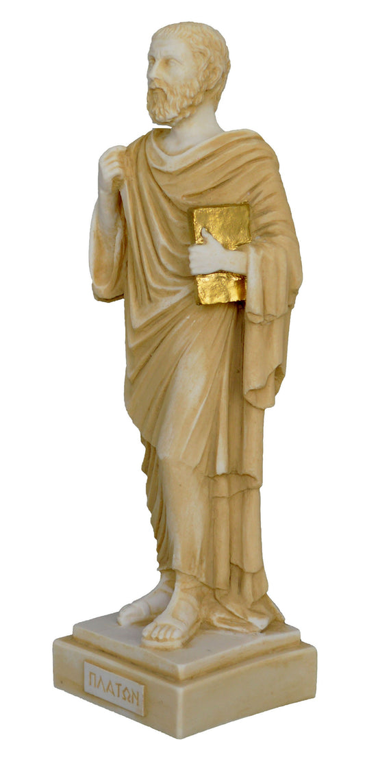 Plato - Ancient Greek Philosopher - Student of Socrates, Teacher of Aristotle - Athens, 428–348 BC - Aged Alabaster Statue