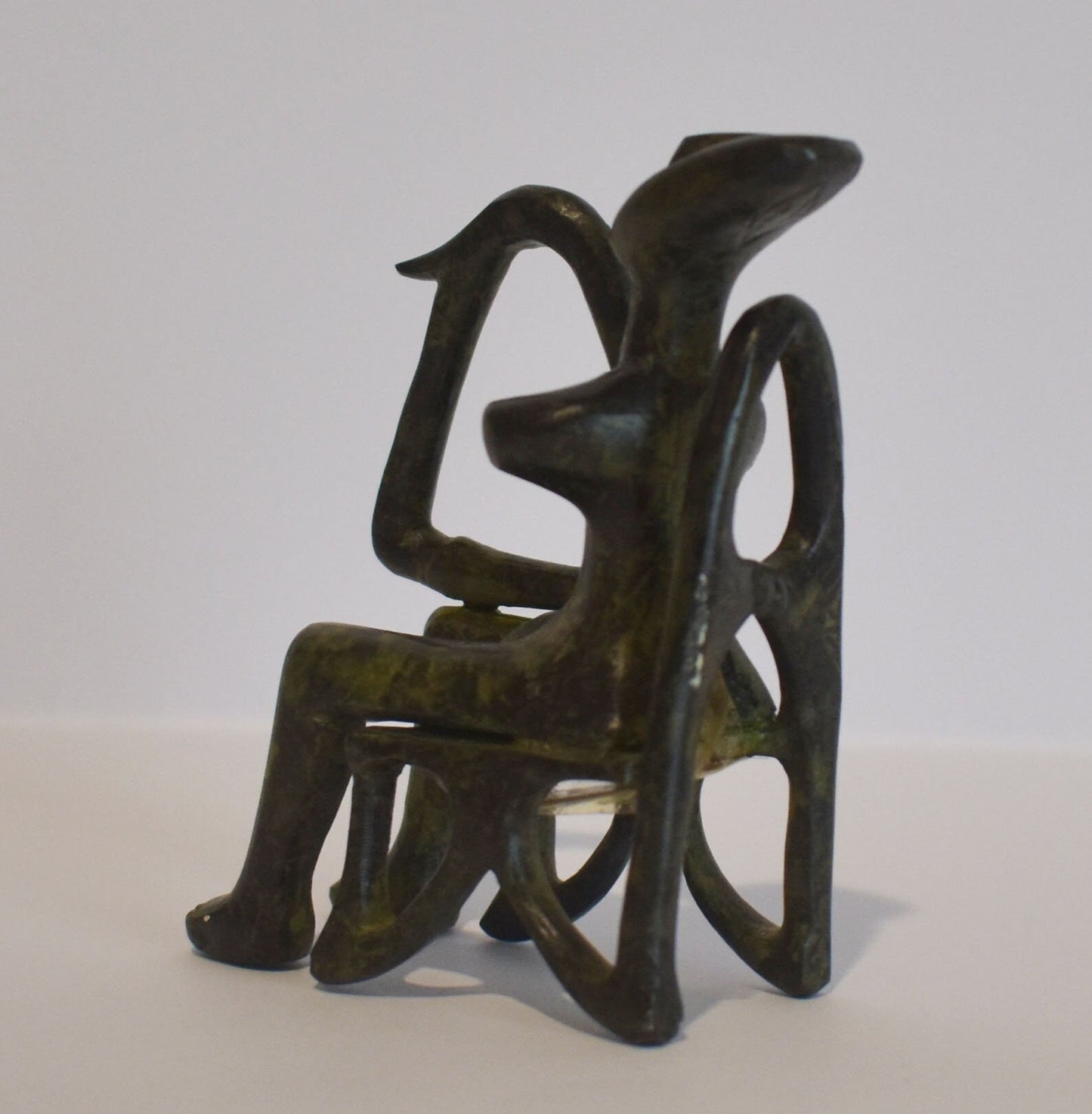 Cycladic Male Harp Player - Figure from Keros island - pure bronze statue