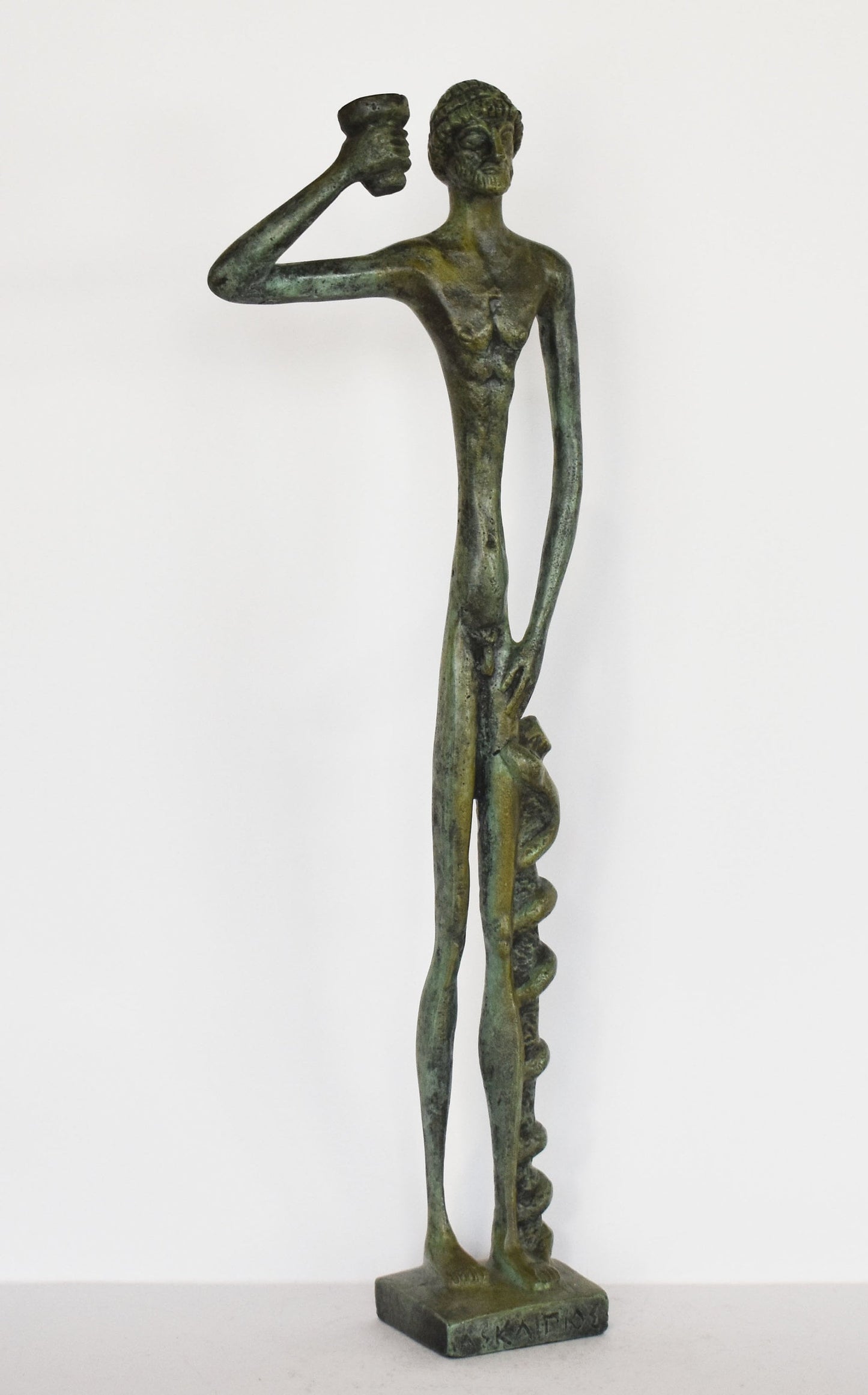 Asclepius statue - Ancient Greek God of medicine - pure Bronze Sculpture