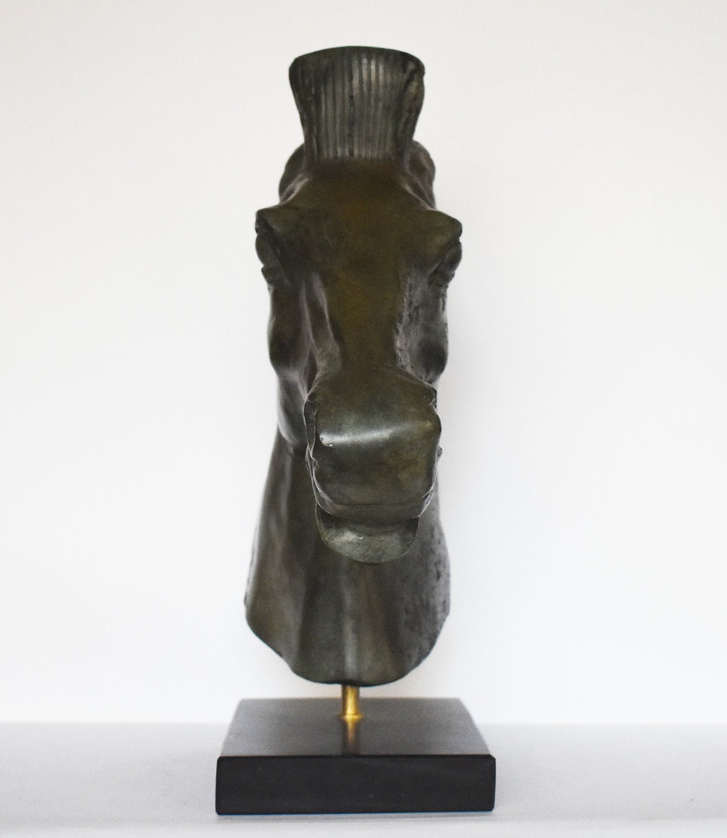 Ancient Greek Horse head with marble base - pure Bronze Sculpture - Symbol of Wealth and Prosperity - Perfect Gift