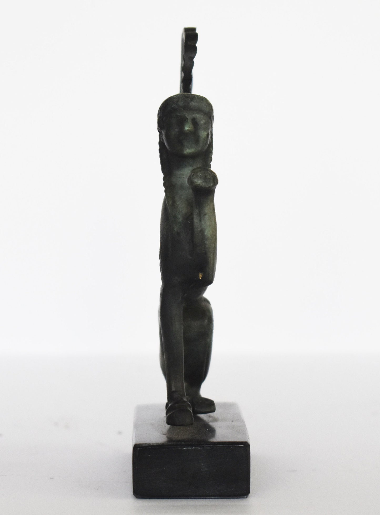 Sphinx sculpture - marble base - ancient Greek reproduction - pure bronze statue