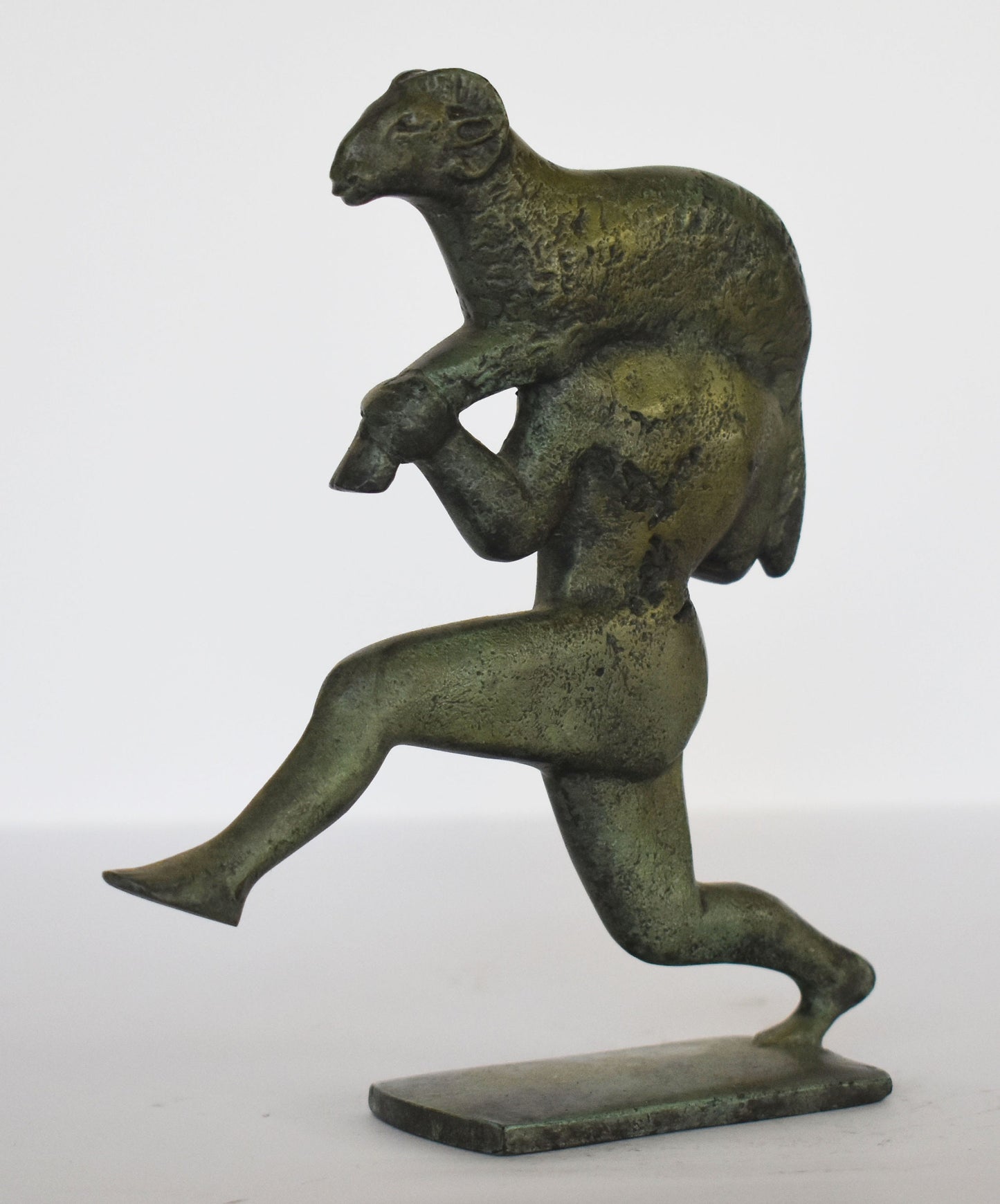 Odysseus with sheep - Greek Hero from Homer's Odyssey - Museum Replica - pure Bronze Sculpture