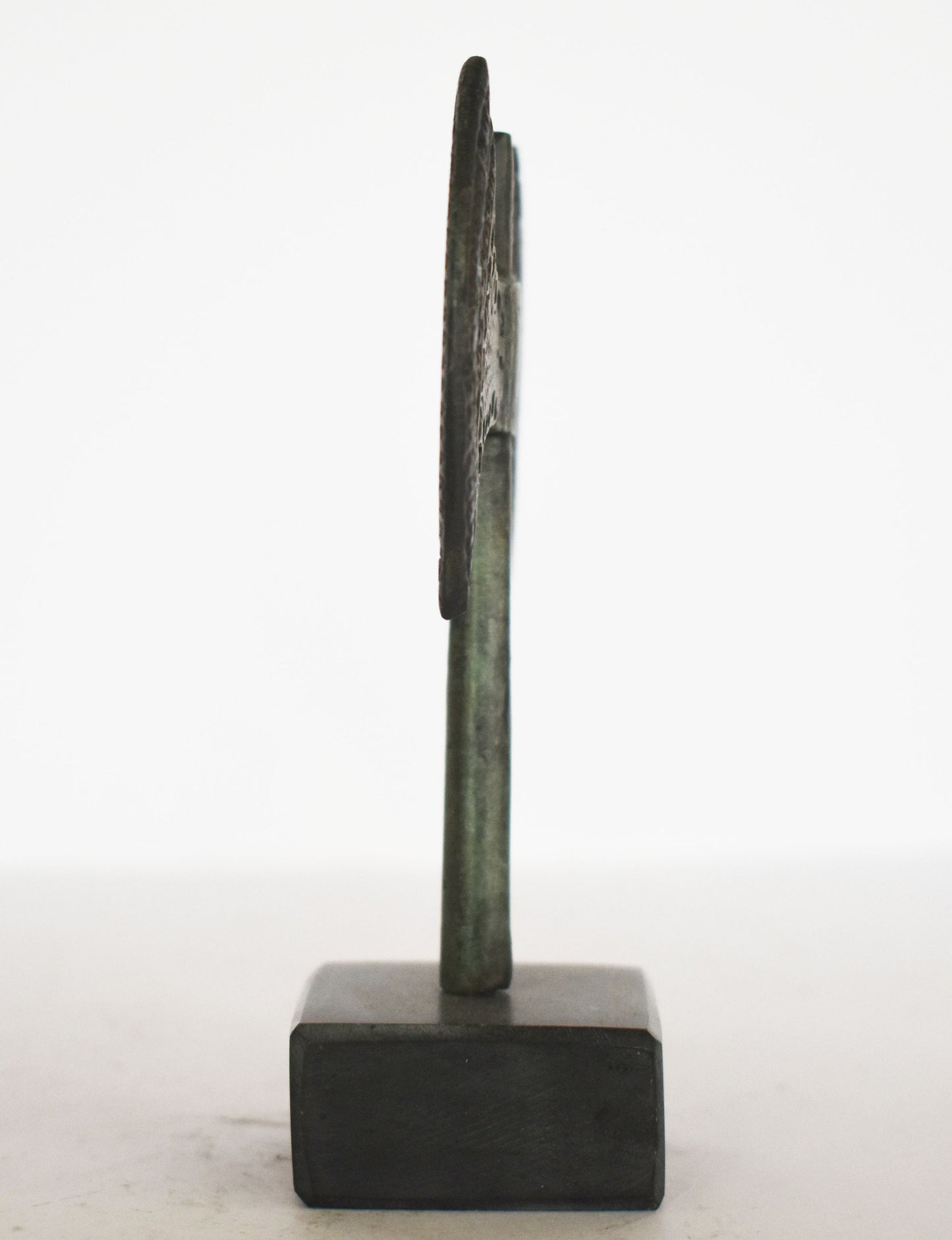 Labrys or double axe - marble base - Minoan Art, Knossos Palace - museum replica - pure bronze Sculpture