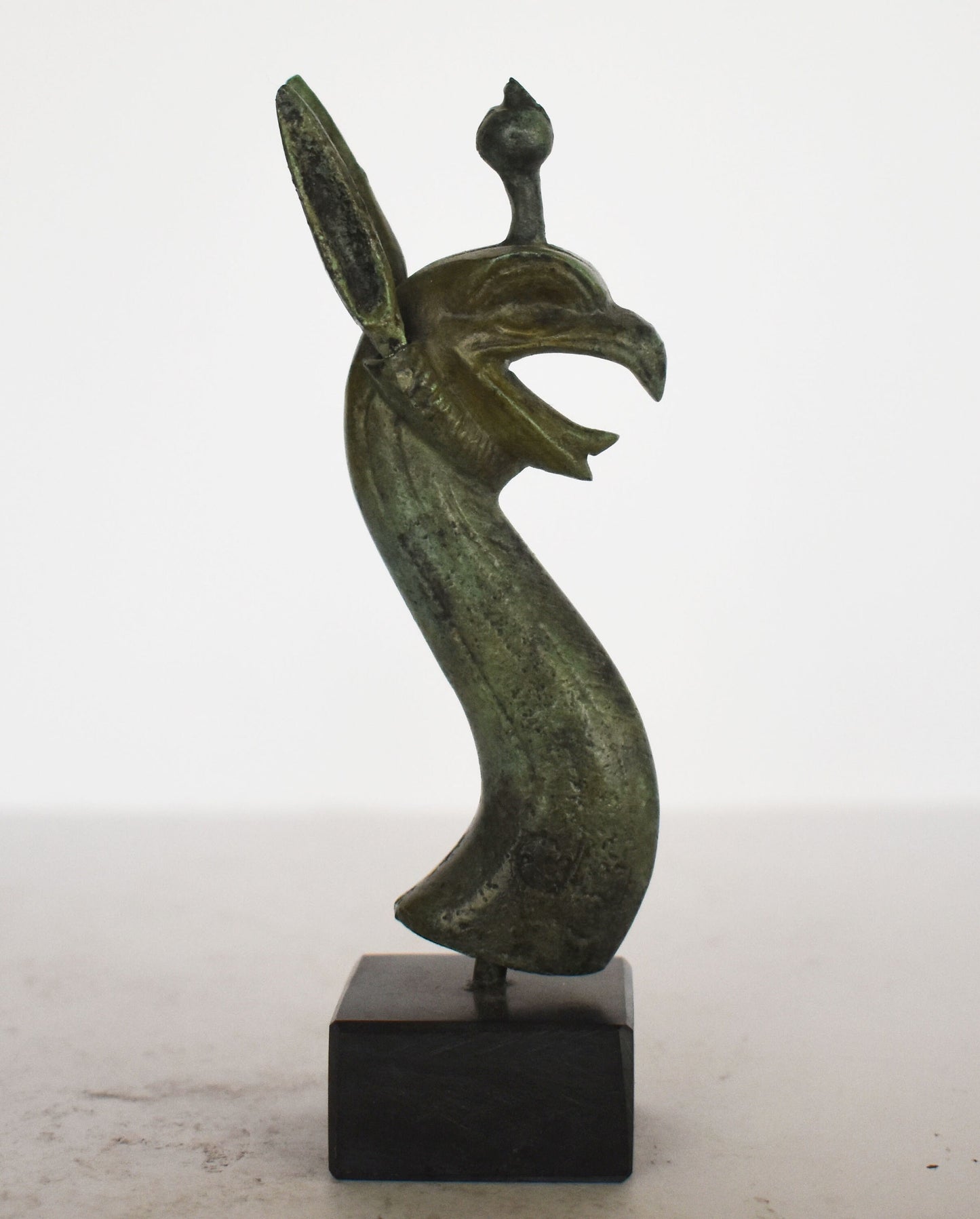 Griffin head bust - marble base - Ancient Greek legendary creature - Majestic, strong, and imbued with magic - Museum Replica - Bronze